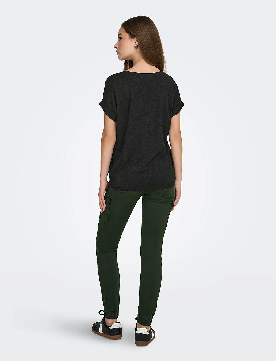 ONLY - ONLMOSTER S/S O-NECK TOP NOOS JRS - t-shirts - dark grey melange - 3