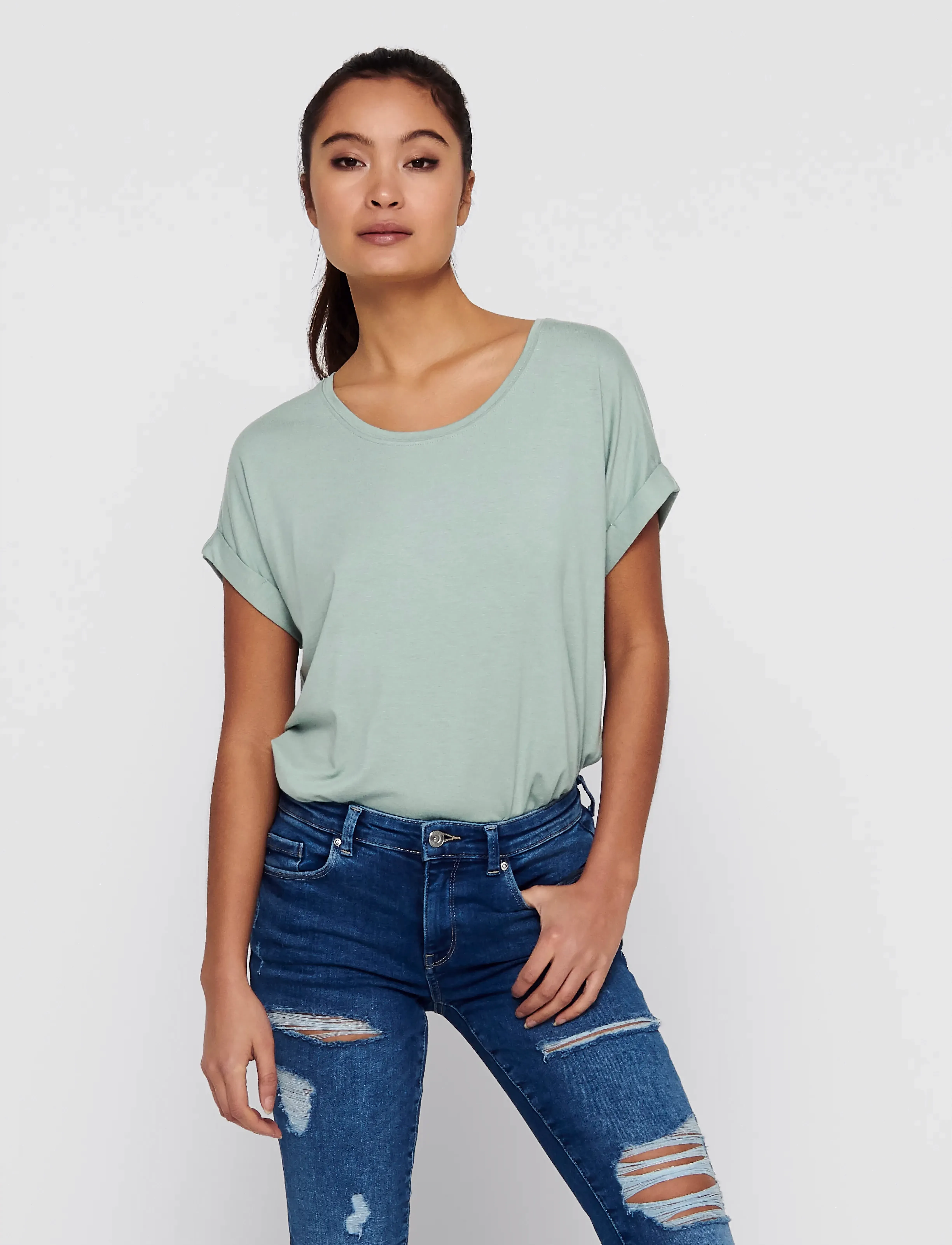 ONLY ONLMOSTER S/S O-NECK TOP NOOS JRS - T-shirts - JADEITE / green