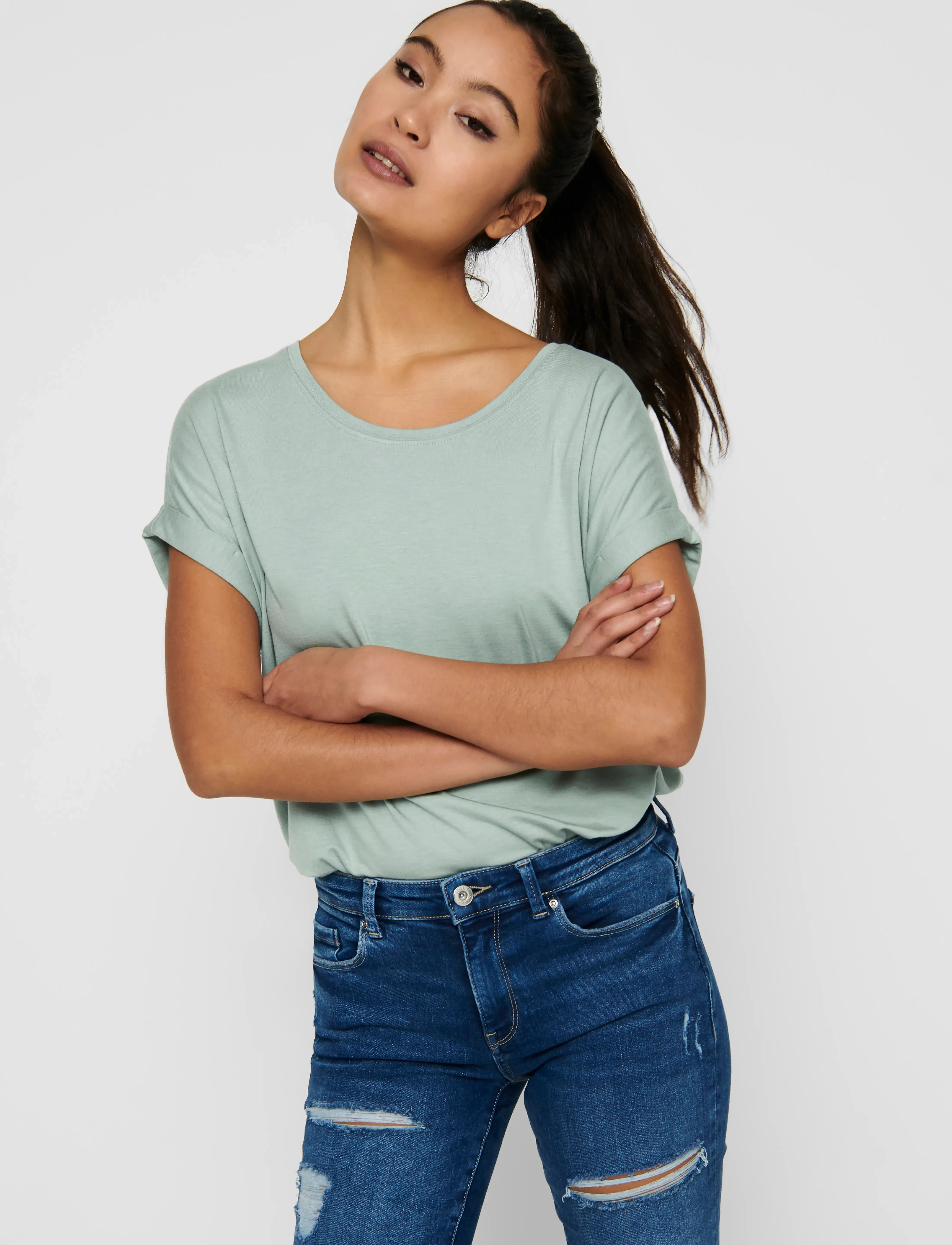 ONLY - ONLMOSTER S/S O-NECK TOP NOOS JRS - t-shirts - jadeite - 5