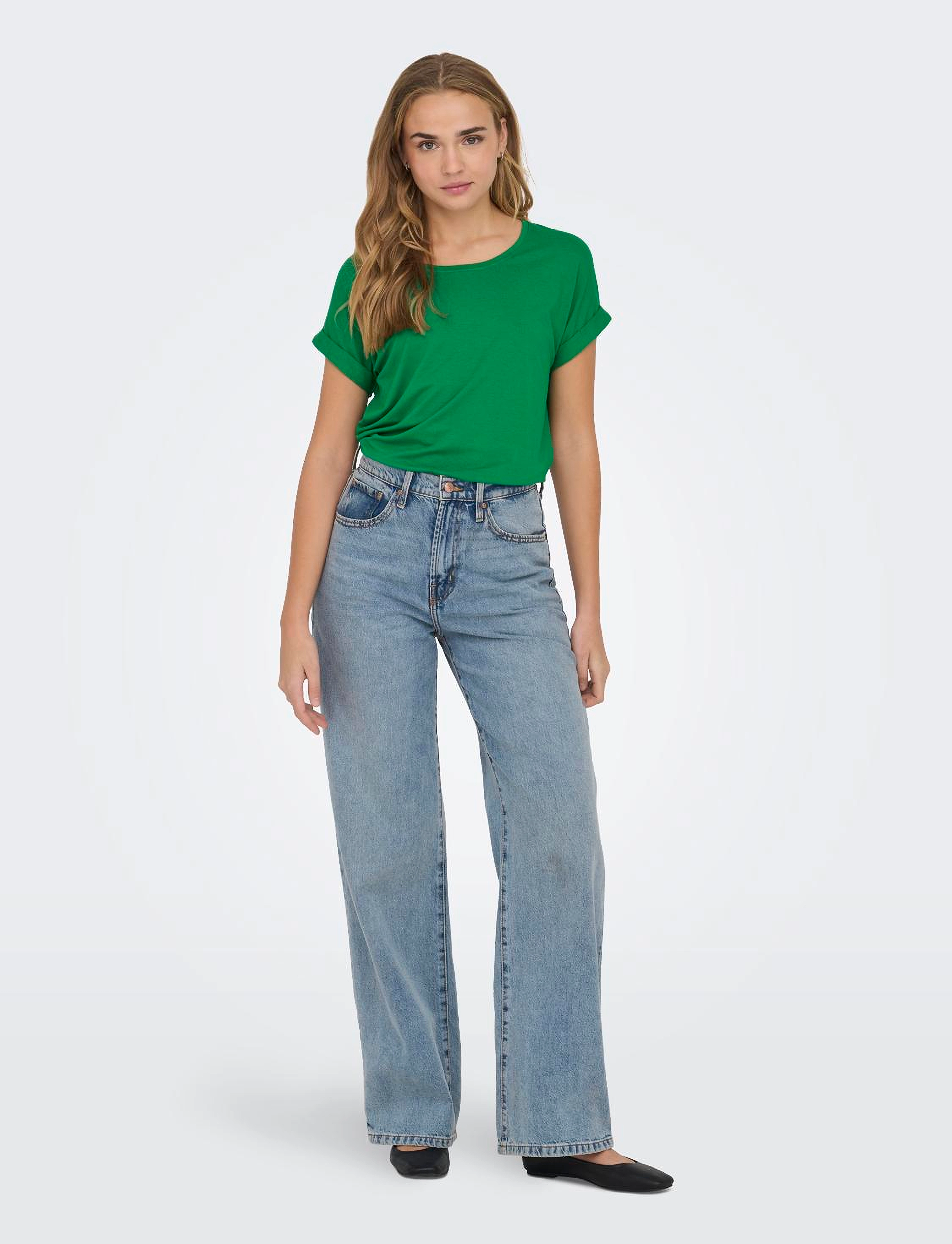 ONLY - ONLMOSTER S/S O-NECK TOP NOOS JRS - t-shirts - jolly green - 4