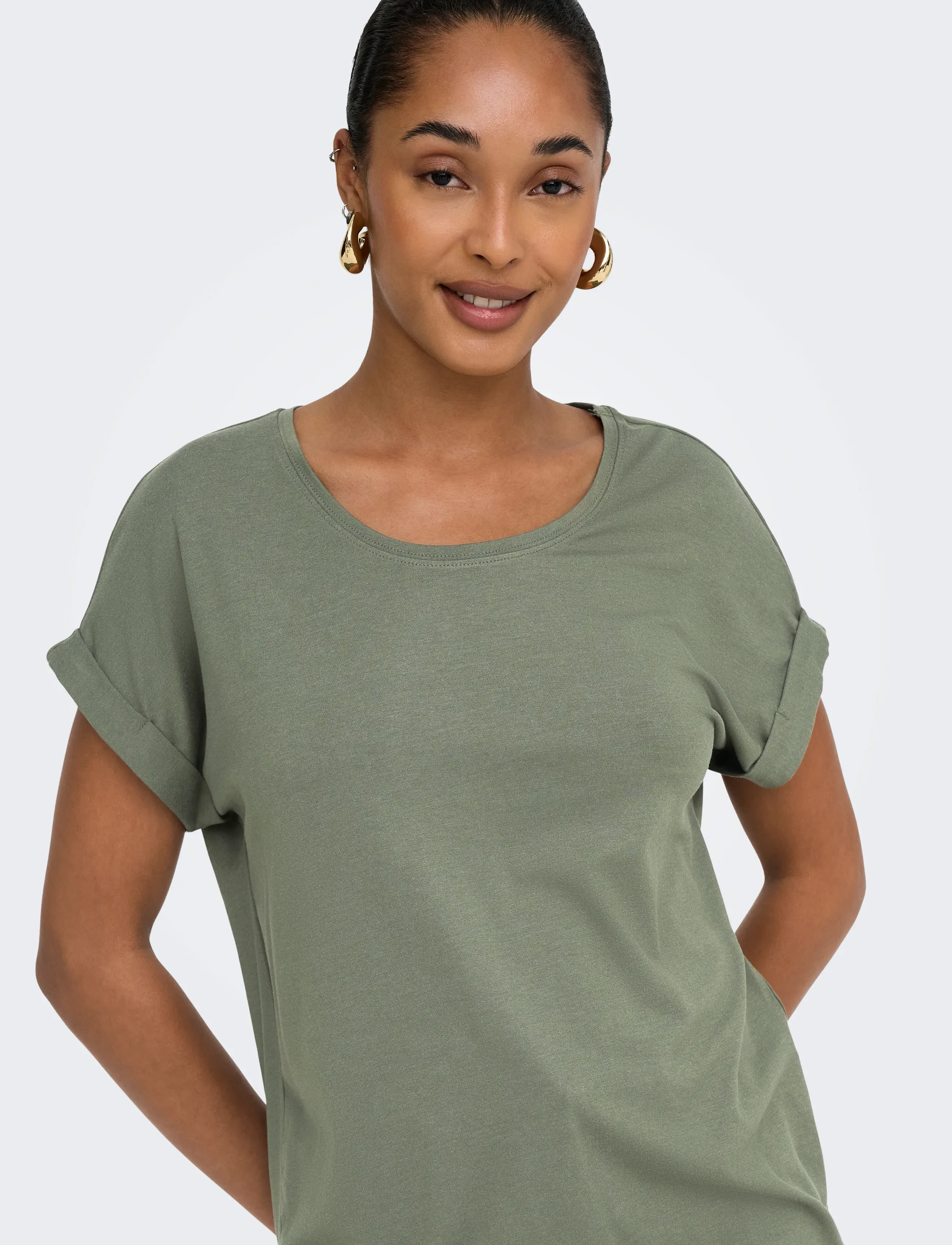 ONLY - ONLMOSTER S/S O-NECK TOP NOOS JRS - t-särgid - smokey olive - 5