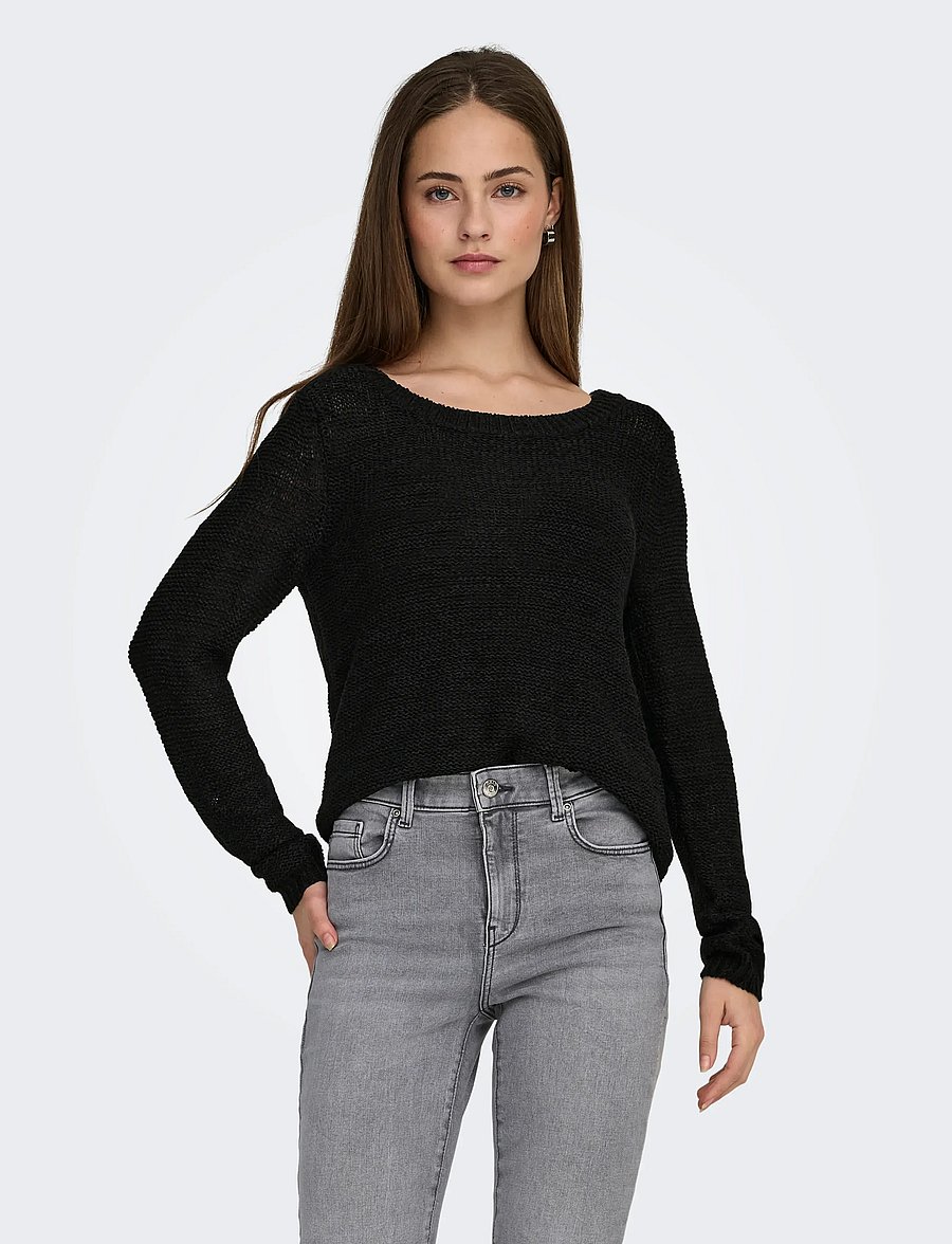 ONLY - ONLGEENA XO L/S PULLOVER KNT NOOS - pullover - black - 0