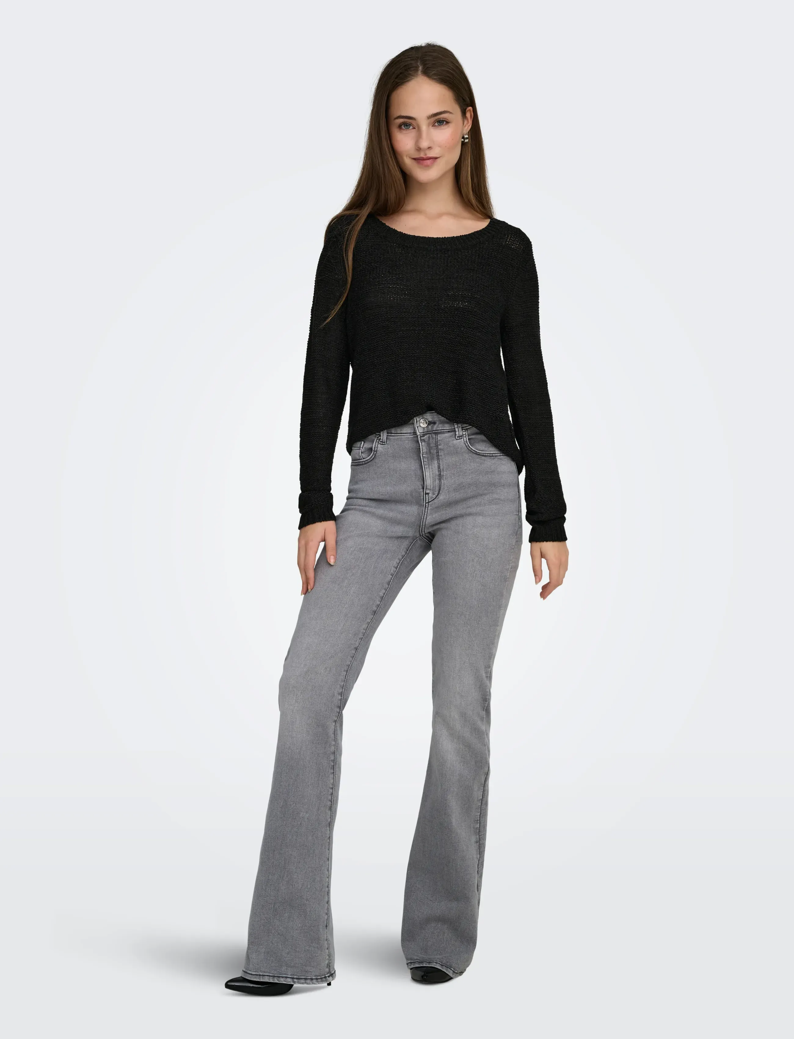 ONLY - ONLGEENA XO L/S PULLOVER KNT NOOS - swetry - black - 4