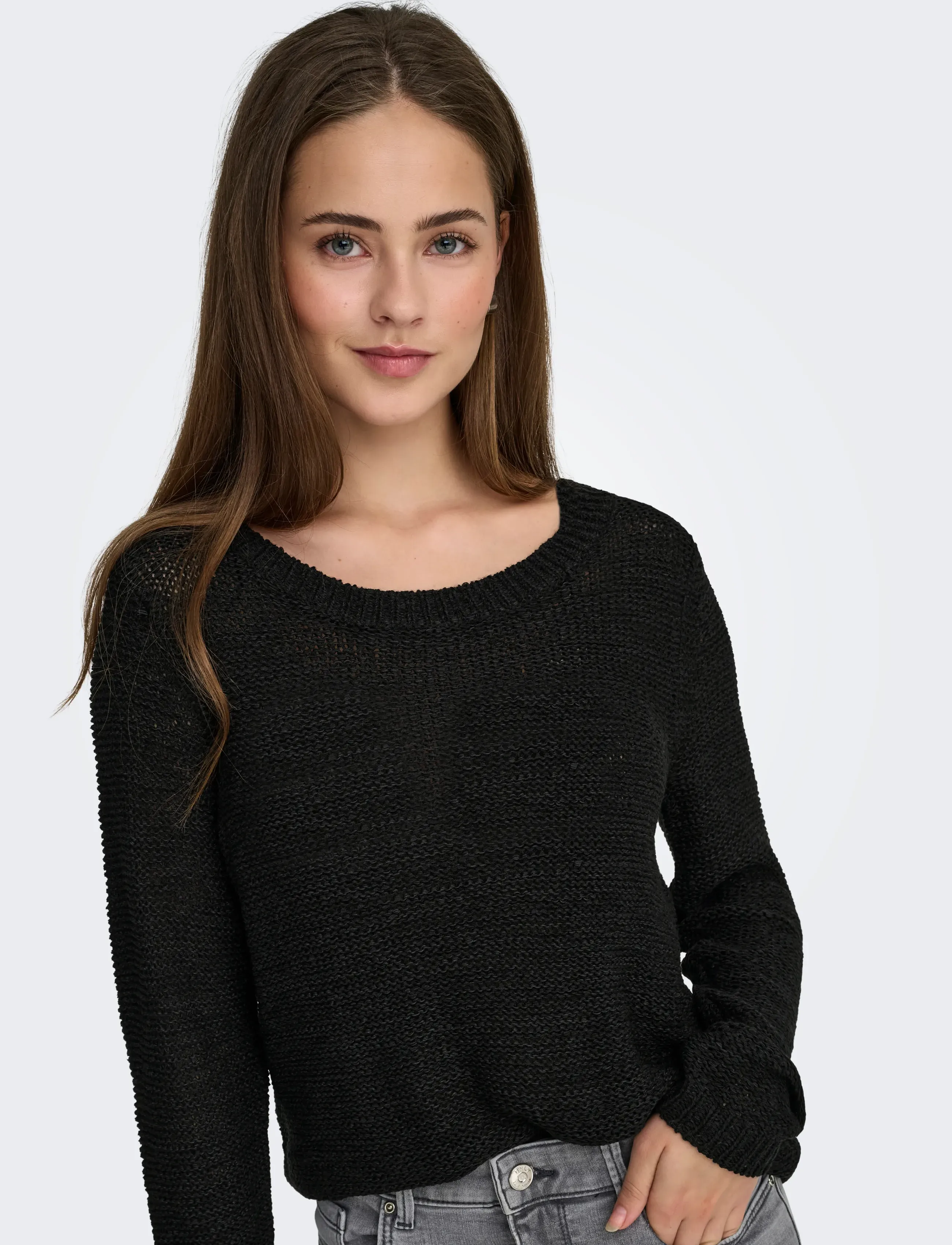 ONLY - ONLGEENA XO L/S PULLOVER KNT NOOS - laveste priser - black - 5