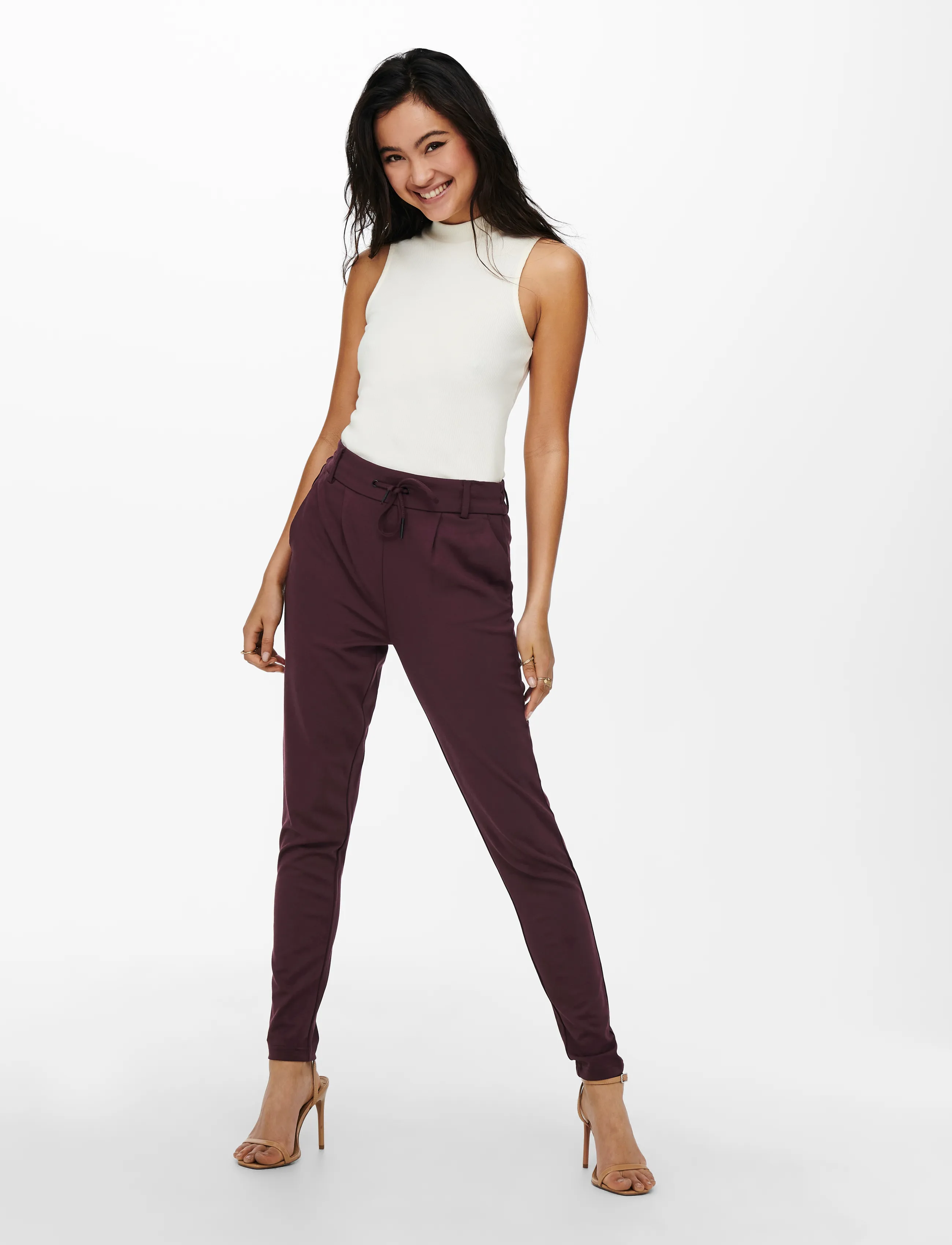 ONLY - ONLPOPTRASH LIFE EASY COL PANT PNT - slim fit bukser - port royale - 4