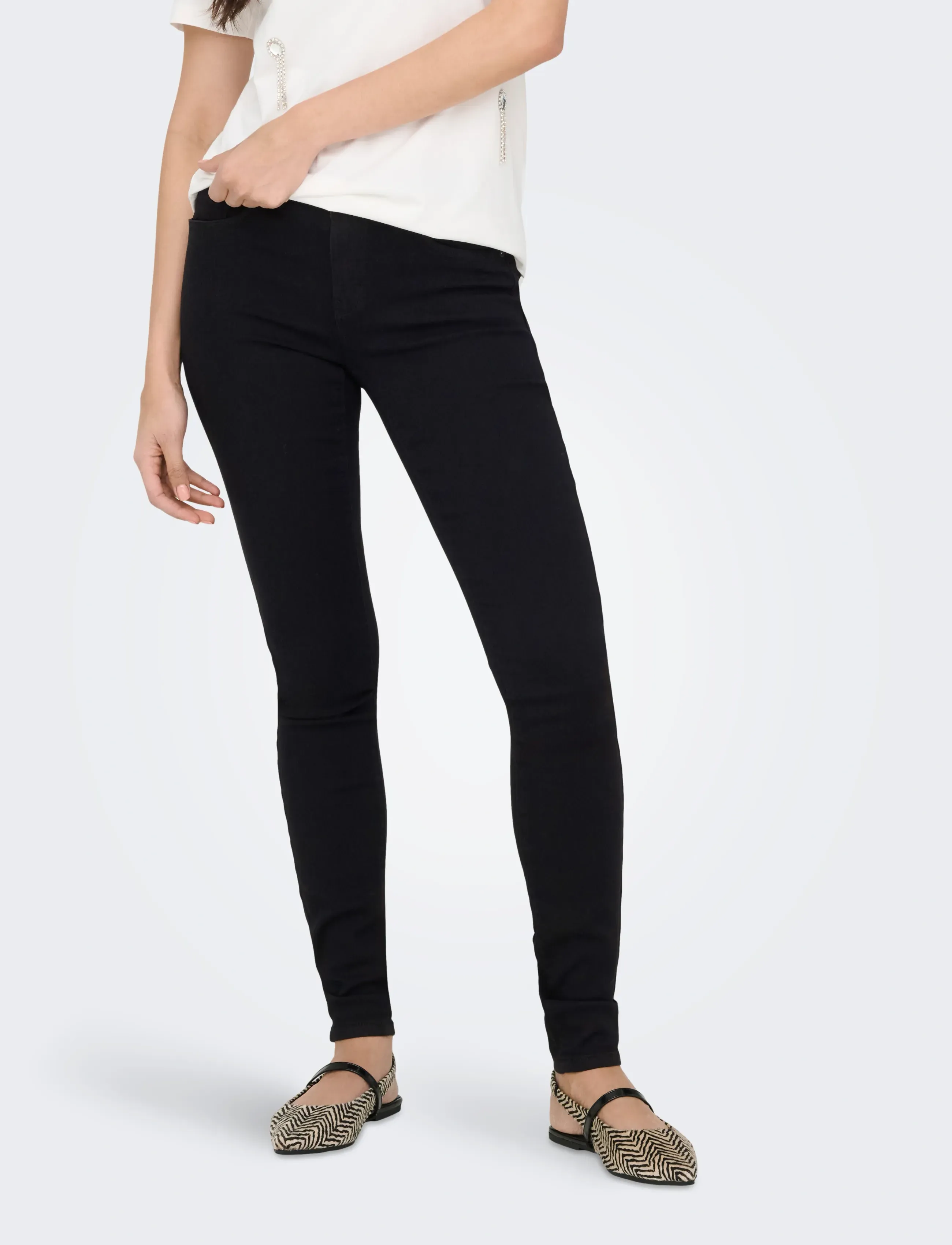 ONLY Onlrain Reg Skinny Dnm Noos, L x 34, Jeans, Schwarz - Skinny, Frauen