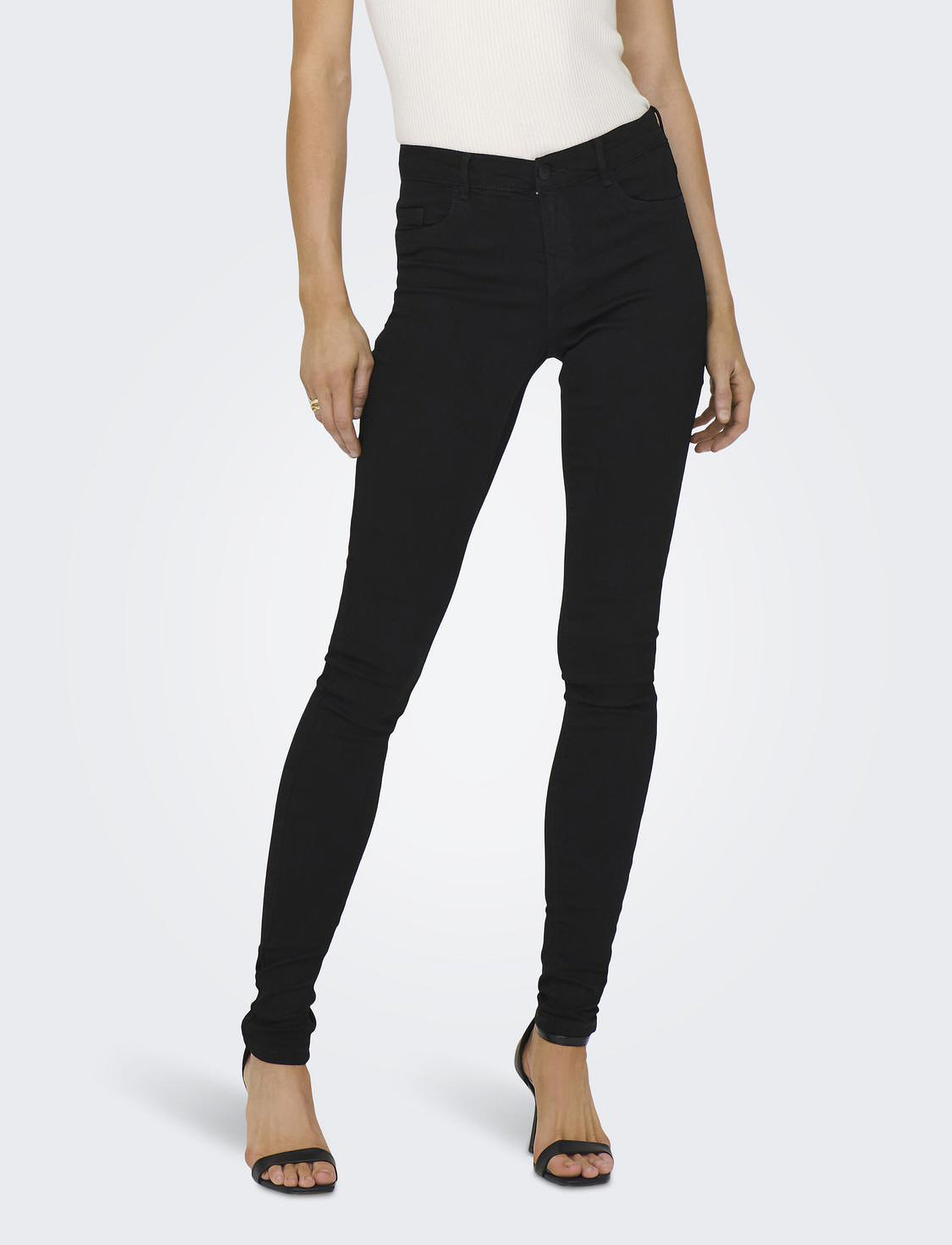 ONLY - ONLRAIN REG SKINNY DNM NOOS - skinny jeans - black denim - 0