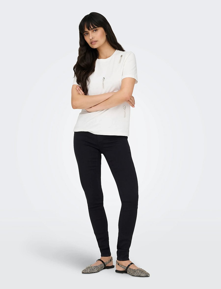 ONLY - ONLRAIN REG SKINNY DNM NOOS - skinny jeans - black denim - 4