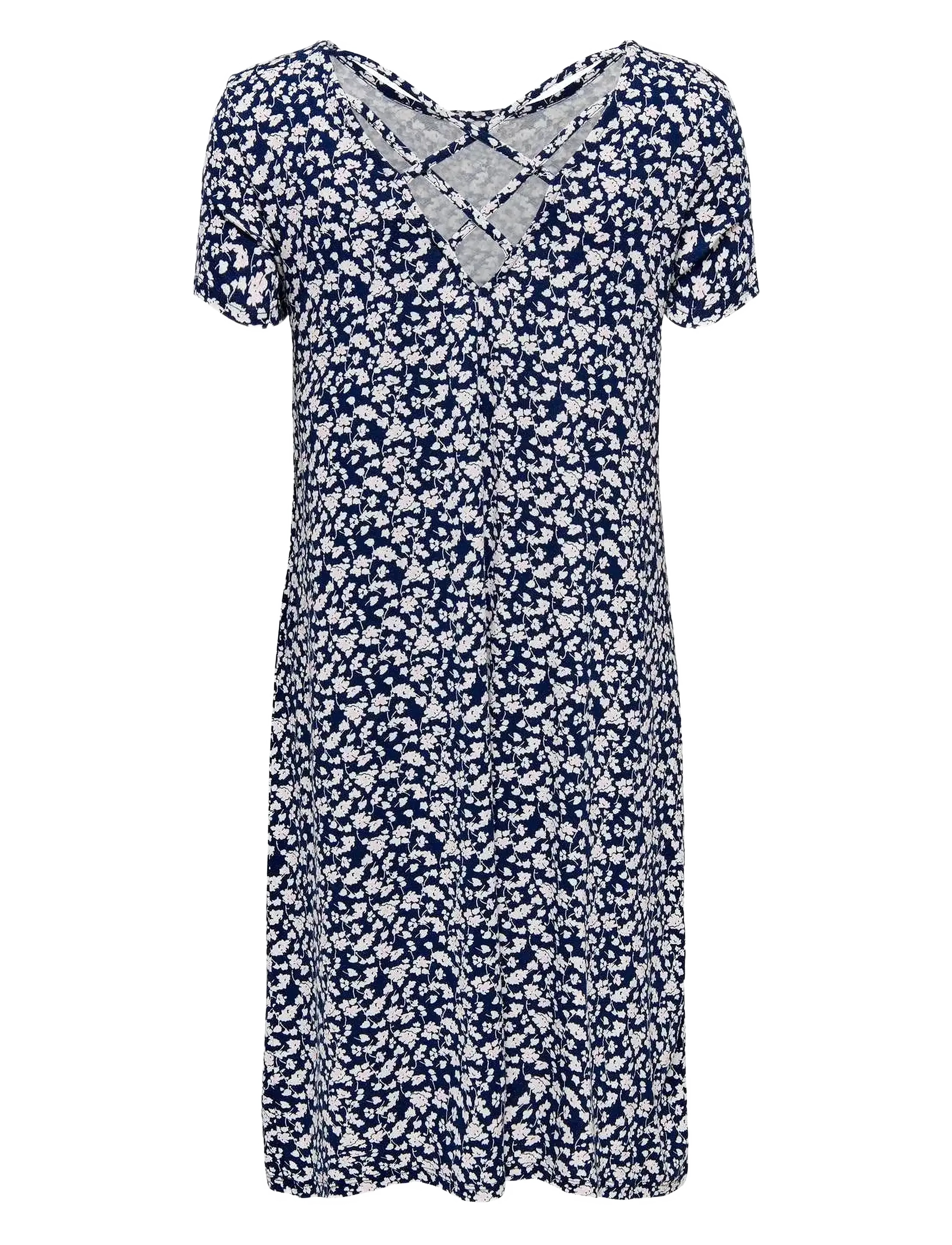 ONLY - ONLBERA BACK LACE UP S/S DRESS JRS NOOS - lägsta priserna - night sky - 1