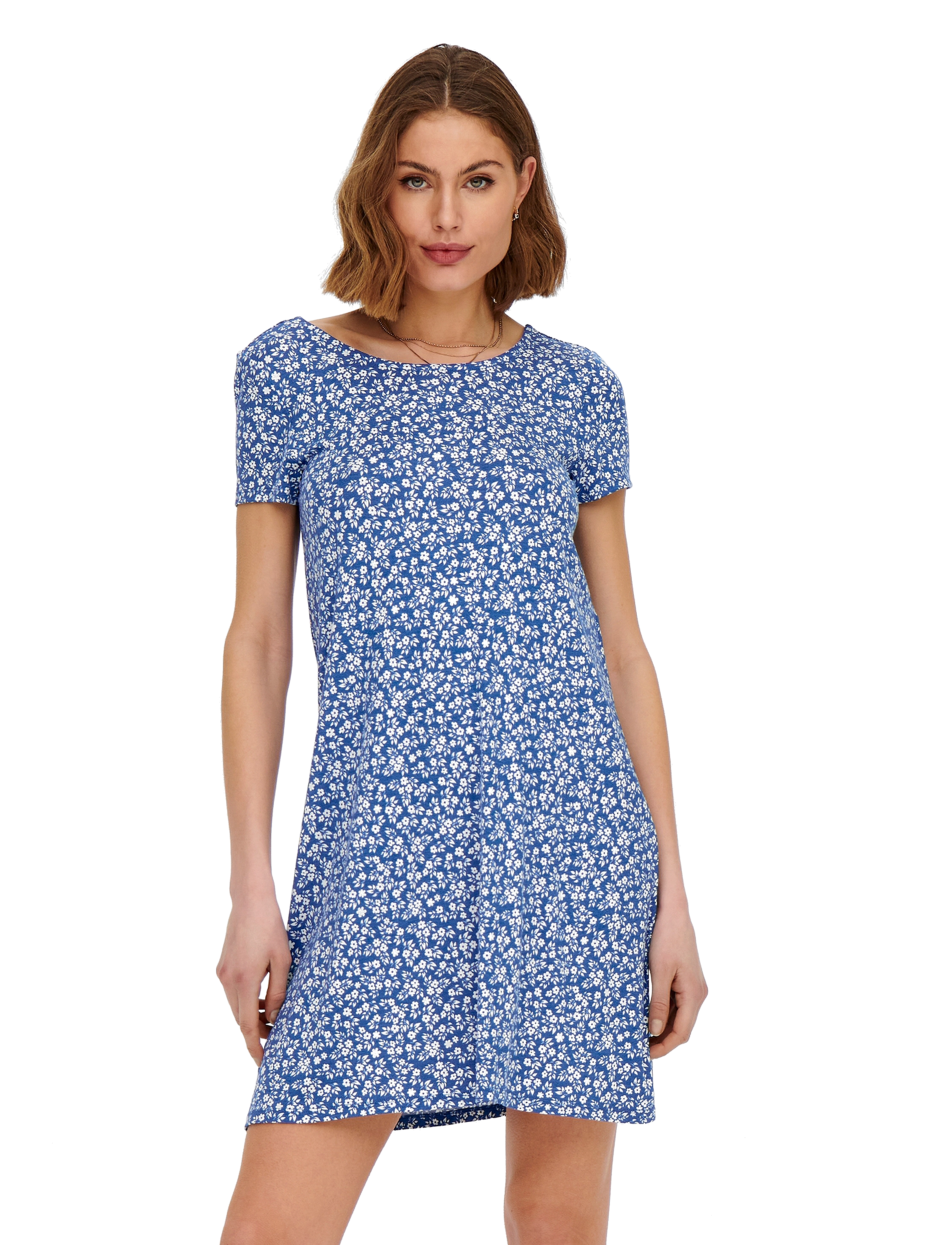 ONLY ONLBERA BACK LACE UP S/S DRESS JRS - Kleidid - STRONG BLUE / blue