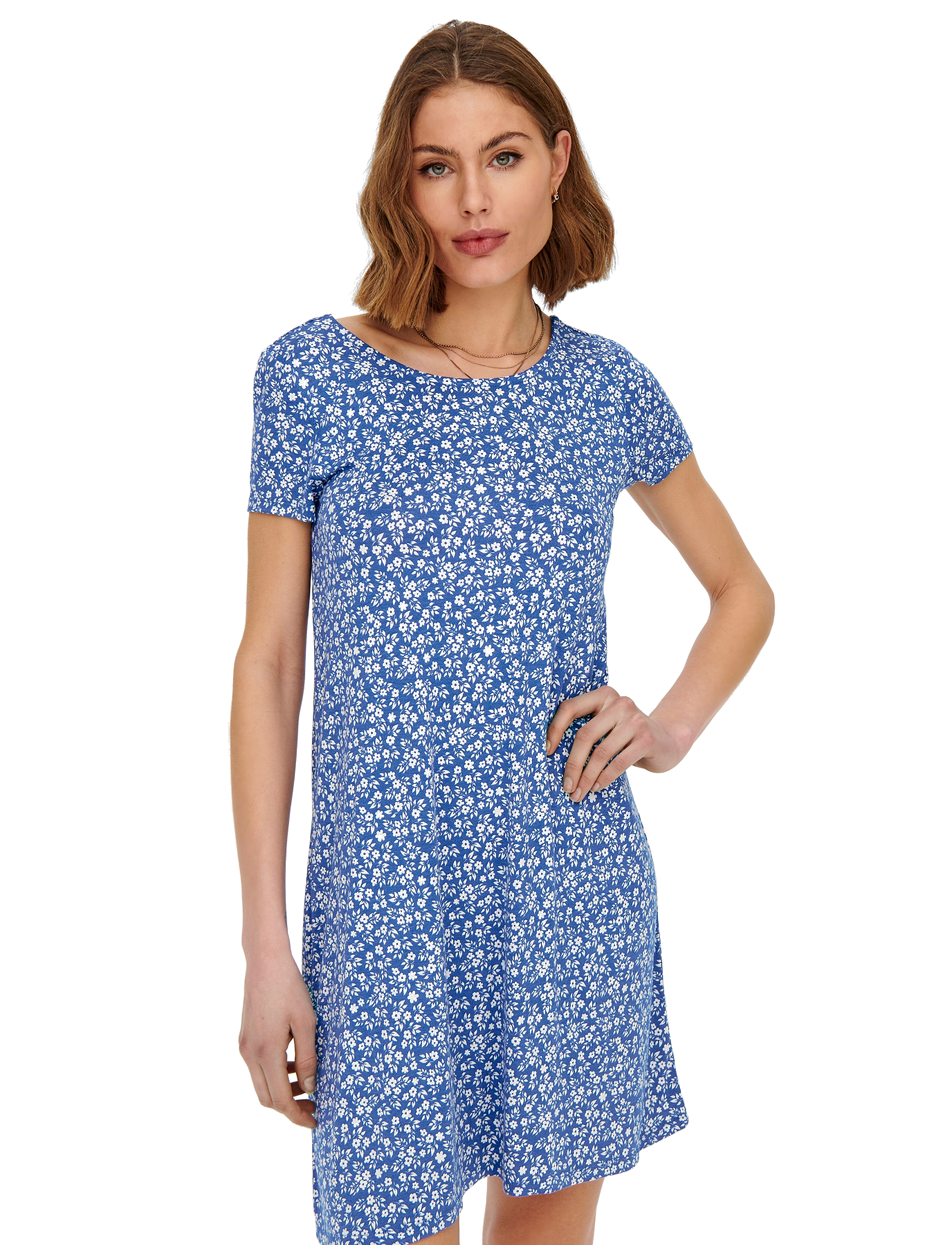 ONLY - ONLBERA BACK LACE UP S/S DRESS JRS NOOS - die niedrigsten preise - strong blue - 4