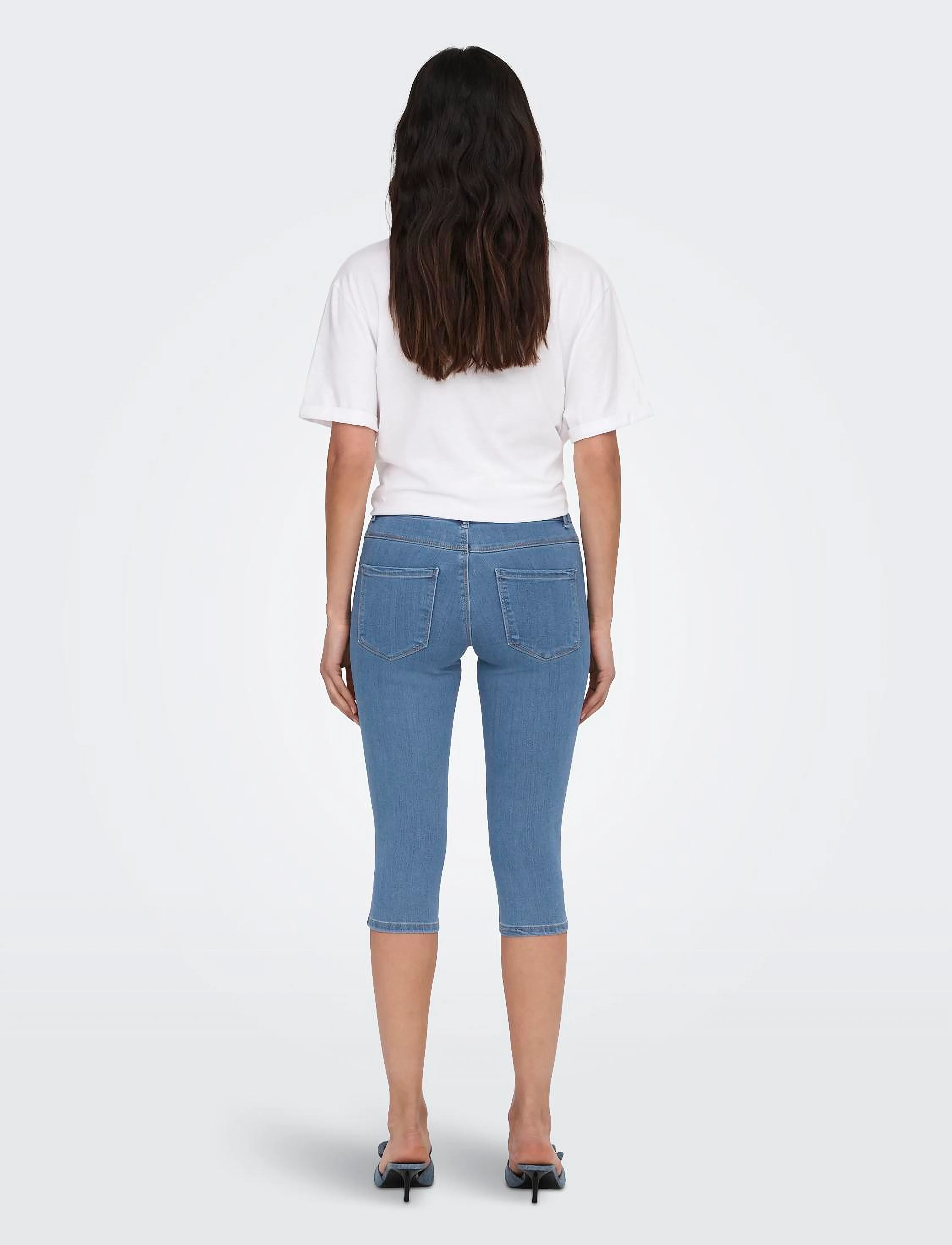 ONLY - ONLRAIN LIFE REG SK KNICKERS DNM NOOS - kapripüksid - light blue denim - 3