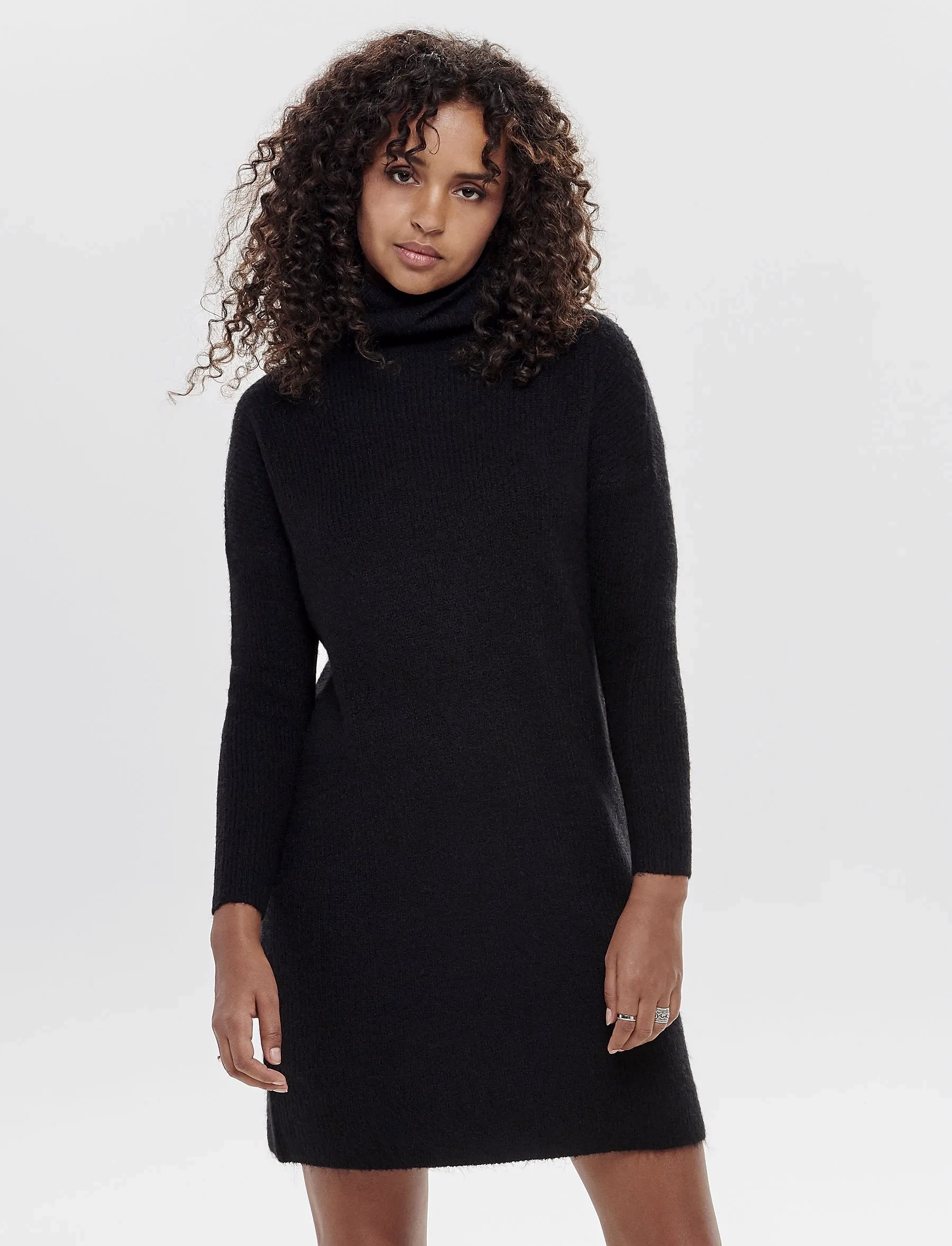 ONLY ONLJANA L/S COWLNCK DRESS  WOOL KNT NOOS - Kjoler - BLACK / black