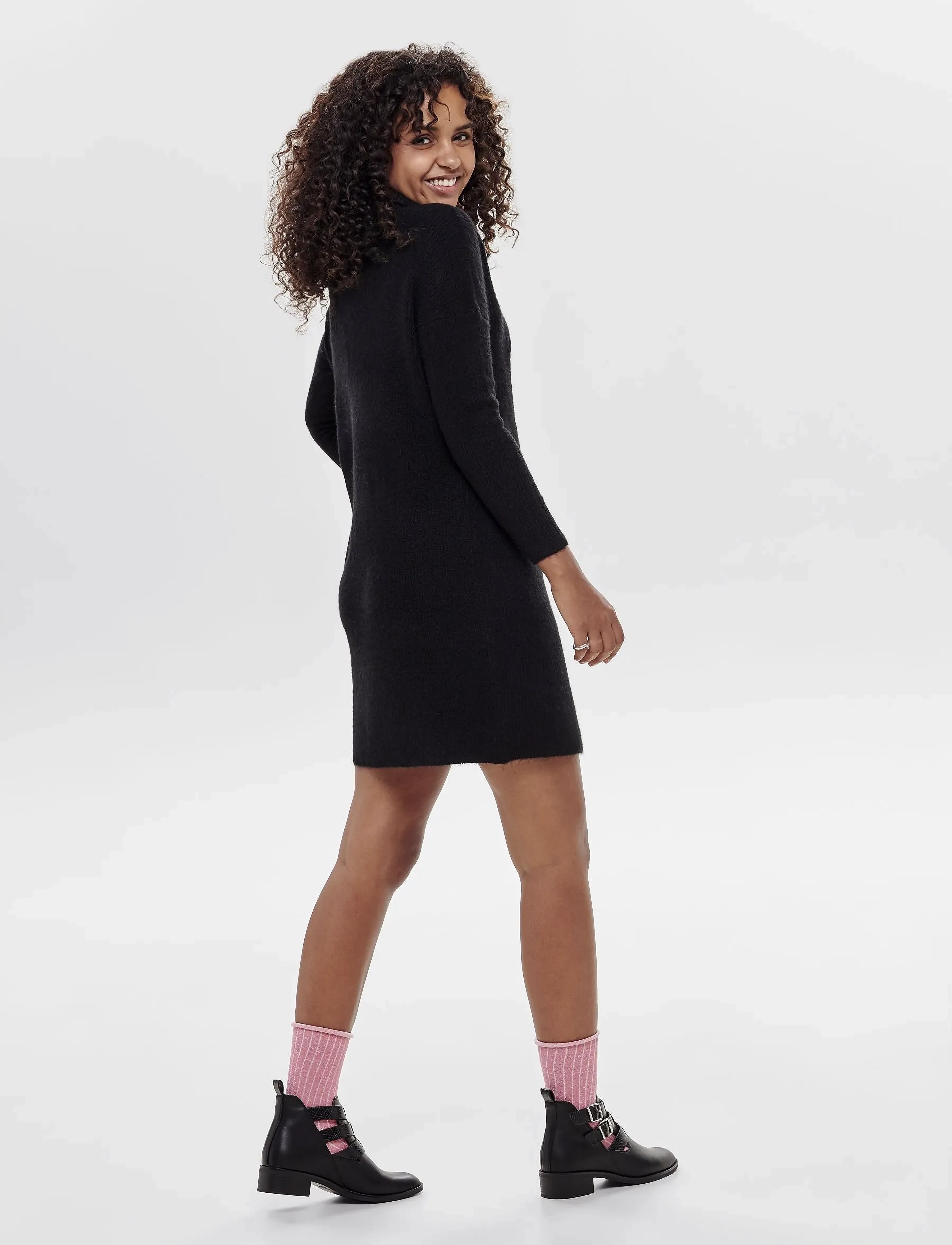 ONLY - ONLJANA L/S COWLNCK DRESS  WOOL KNT NOOS - die niedrigsten preise - black - 3