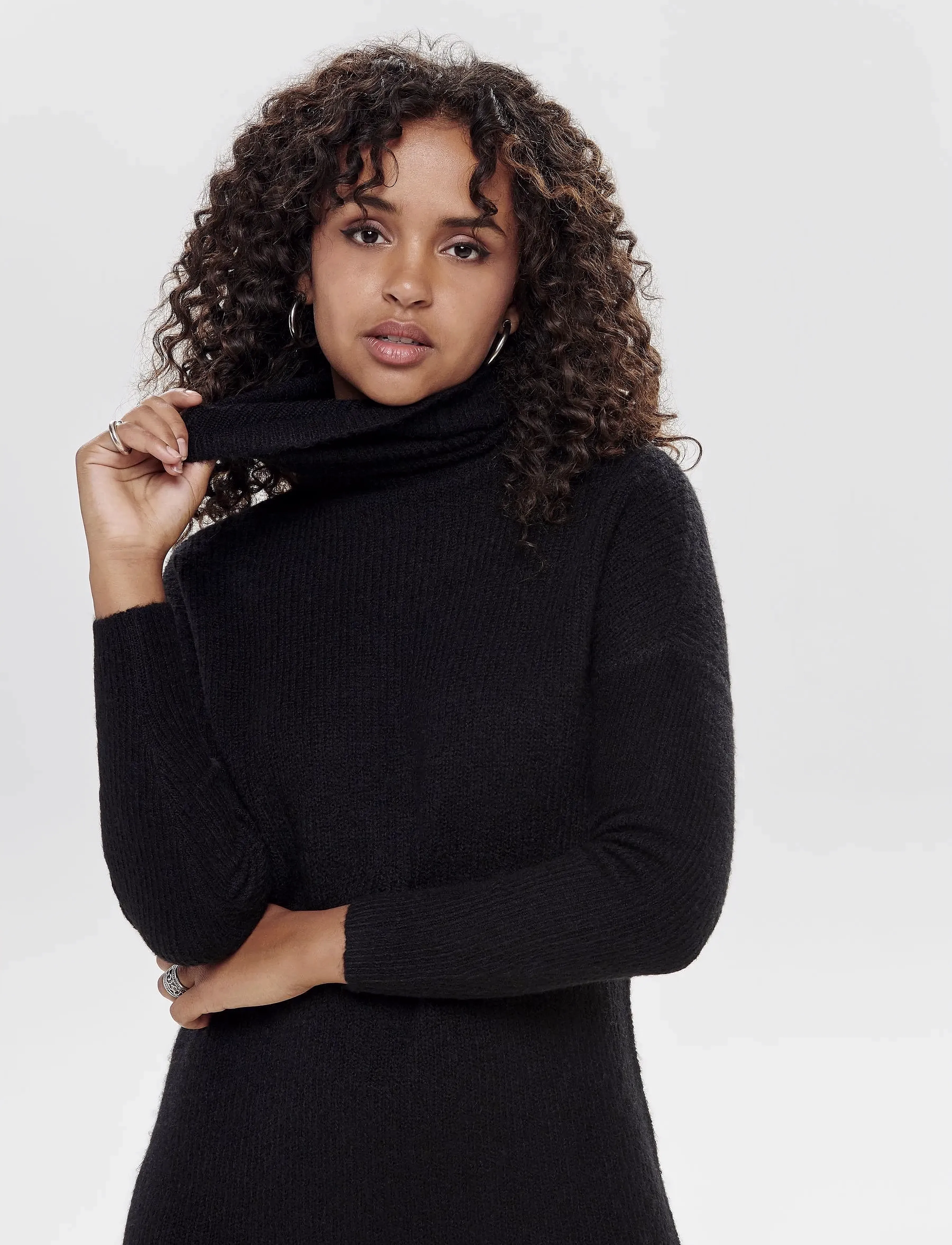 ONLY - ONLJANA L/S COWLNCK DRESS  WOOL KNT NOOS - die niedrigsten preise - black - 5