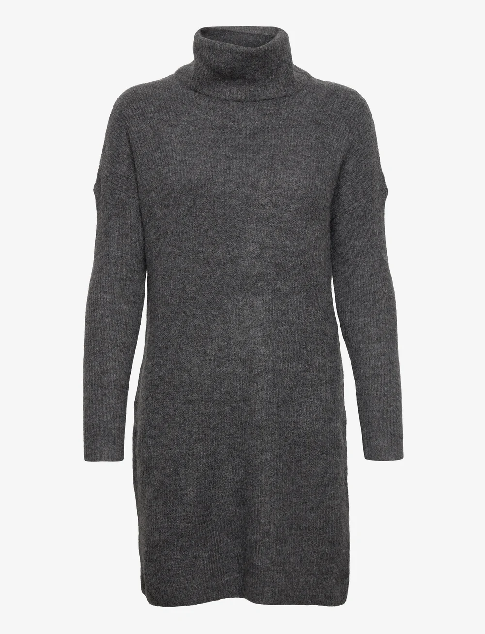 ONLY - ONLJANA L/S COWLNCK DRESS  WOOL KNT - knitted dresses - dark grey melange - 0