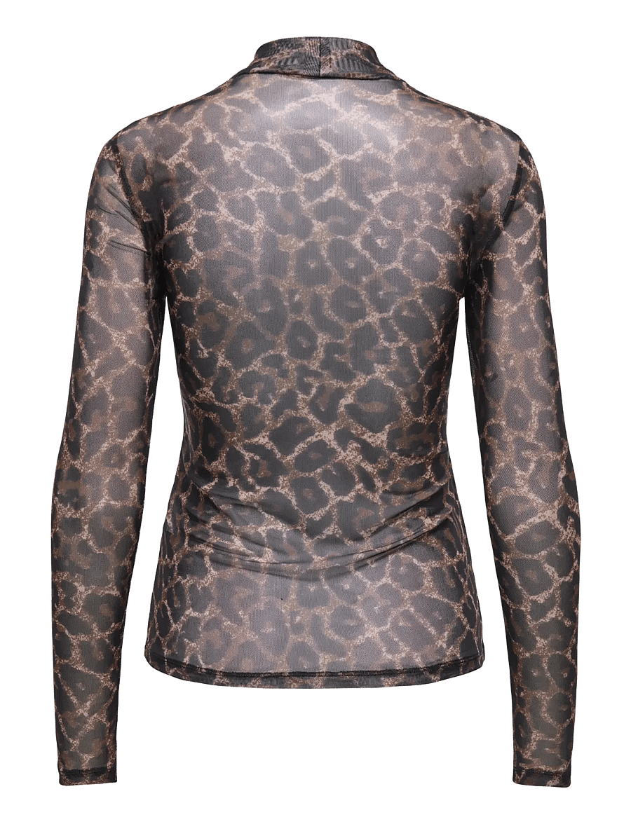 ONLY - ONLERICA MESH L/S TOP JRS NOOS - langärmelige blusen - raw umber - 2