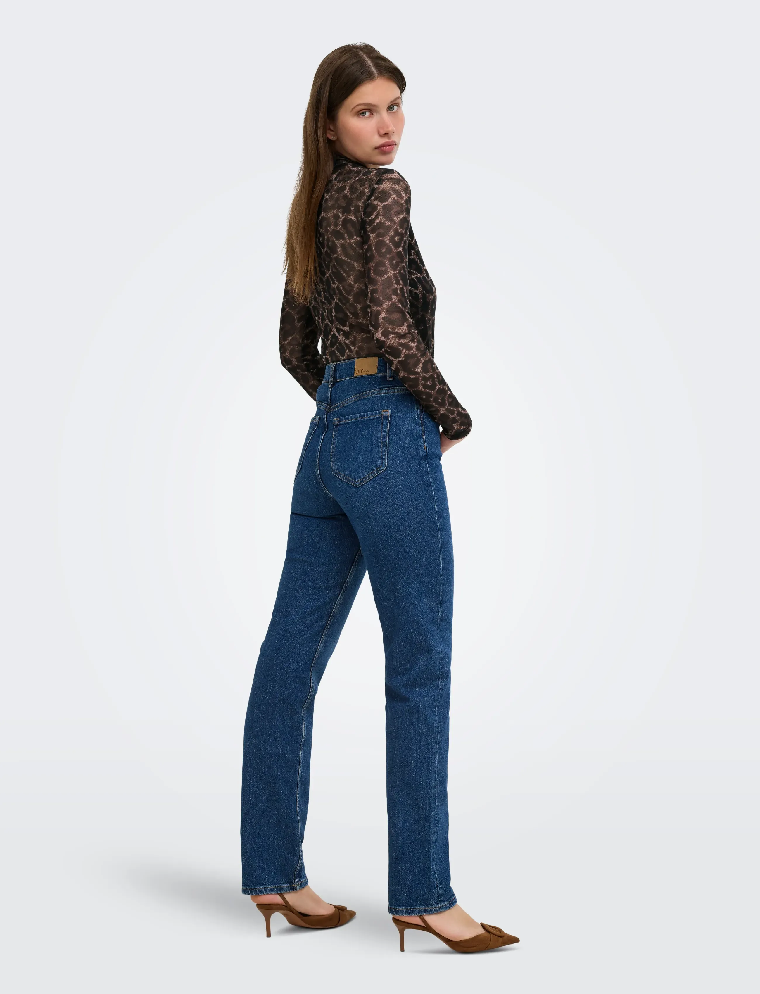 ONLY - ONLERICA MESH L/S TOP JRS NOOS - langärmelige blusen - raw umber - 3