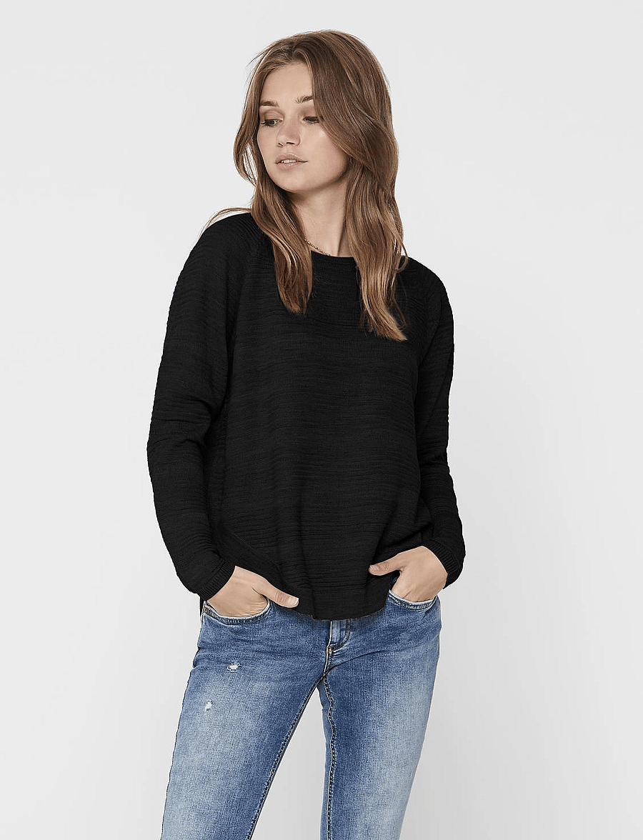 ONLY - ONLCAVIAR LS PULLOVER CS KNT - striktrøjer - black - 0