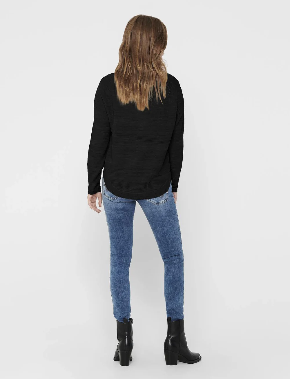 ONLY - ONLCAVIAR L/S PULLOVER KNT - striktrøjer - black - 3