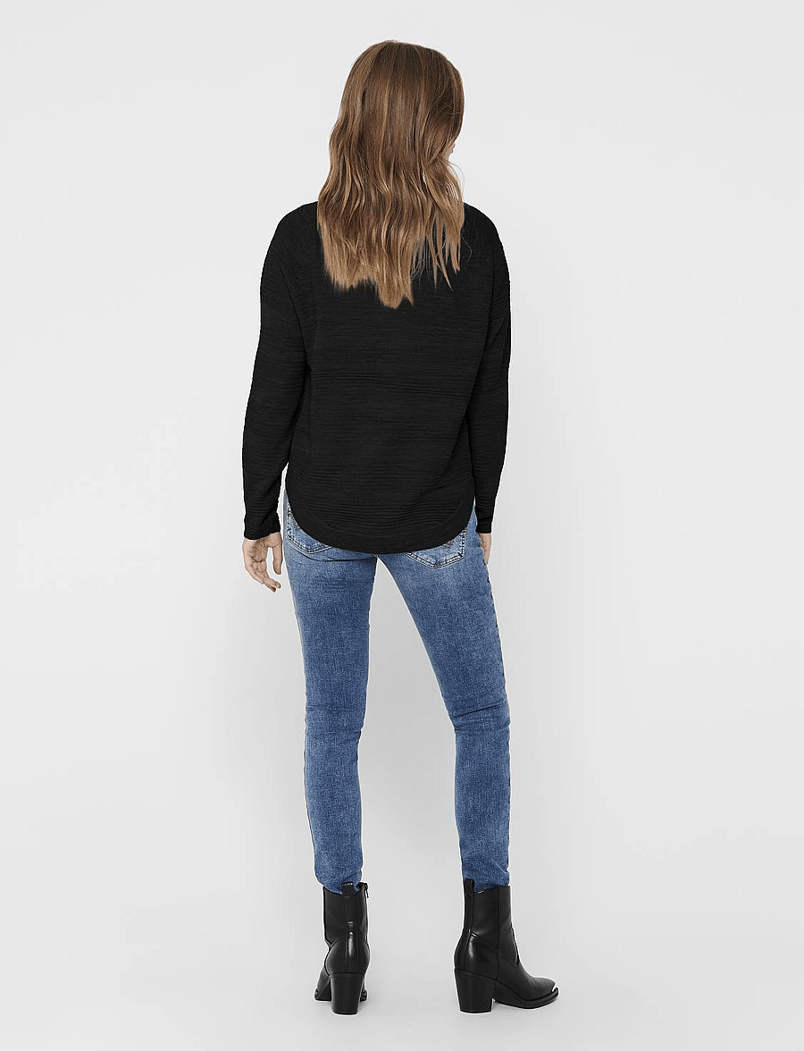 ONLY - ONLCAVIAR LS PULLOVER CS KNT - striktrøjer - black - 3