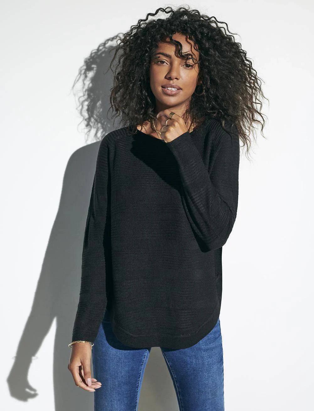 ONLY - ONLCAVIAR L/S PULLOVER KNT - striktrøjer - black - 4