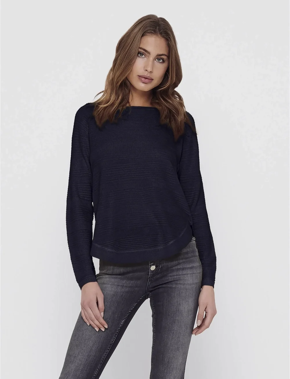 ONLY - ONLCAVIAR L/S PULLOVER KNT - striktrøjer - night sky - 2