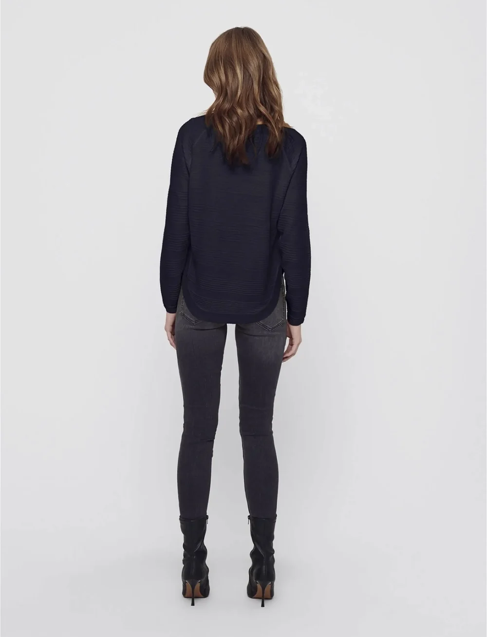 ONLY - ONLCAVIAR L/S PULLOVER KNT - striktrøjer - night sky - 3