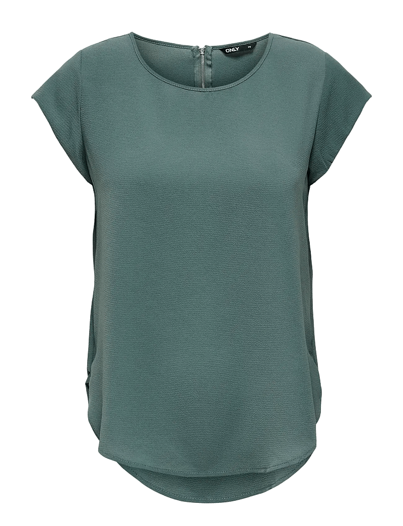 ONLY - ONLVIC S/S SOLID TOP NOOS WVN - kortärmade blusar - balsam green - 1