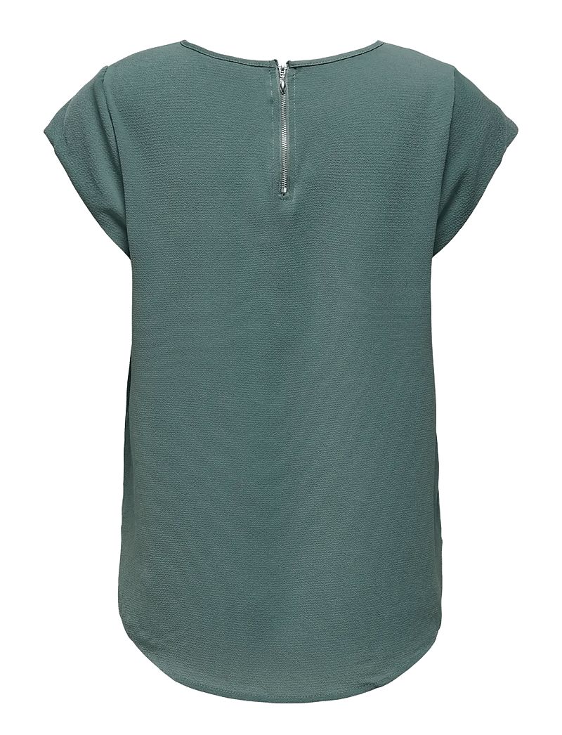 ONLY - ONLVIC S/S SOLID TOP NOOS WVN - kortärmade blusar - balsam green - 2