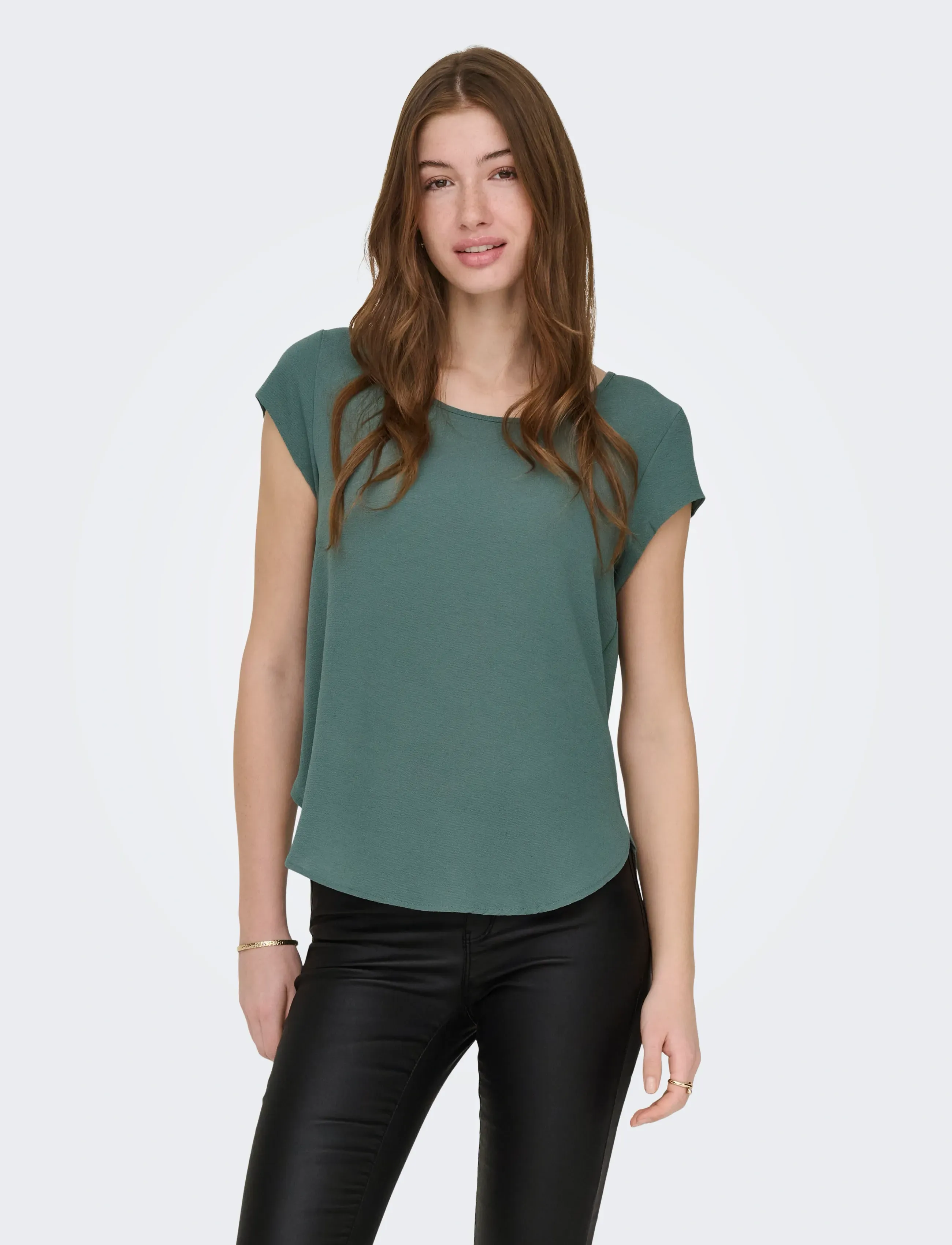 ONLY Onlvic S/S Solid Top Ptm, 36, Blouses, Grün - Short-sleeved, Frauen