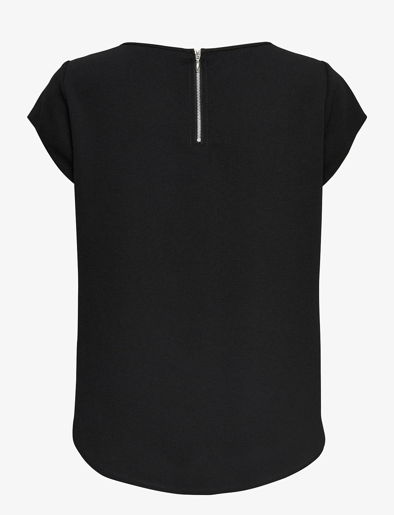 ONLY - ONLVIC S/S SOLID TOP NOOS WVN - kortærmede bluser - black - 2