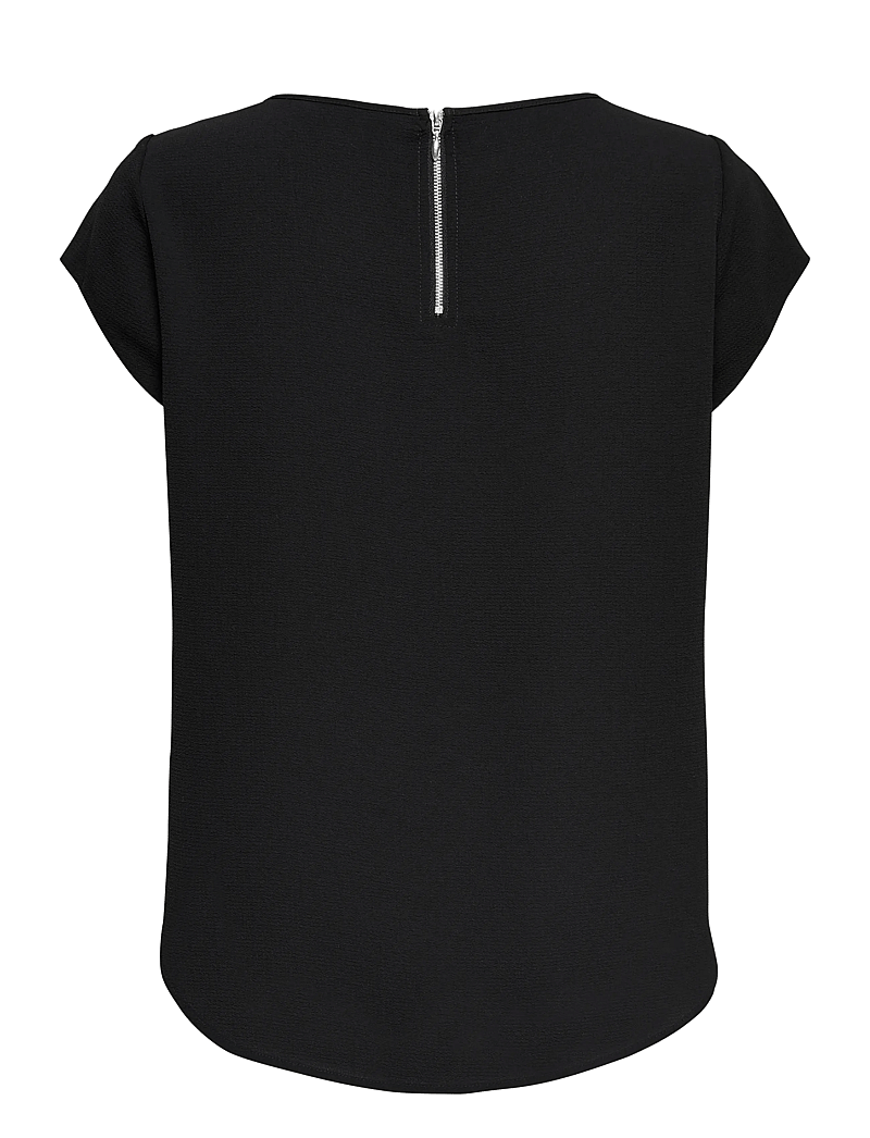 ONLY - ONLVIC S/S SOLID TOP NOOS WVN - kortærmede bluser - black - 2