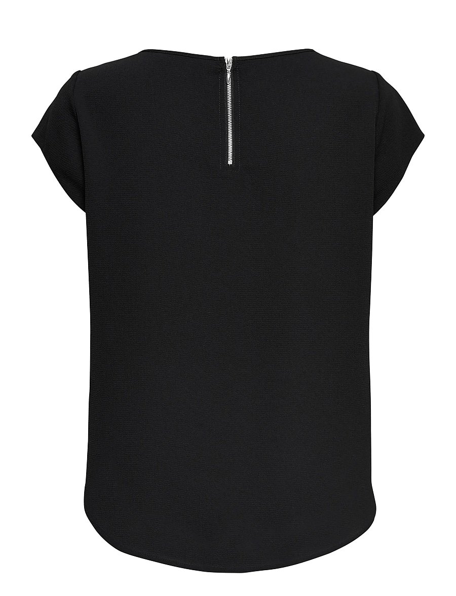 ONLY - ONLVIC S/S SOLID TOP NOOS WVN - stutterma blússur - black - 2