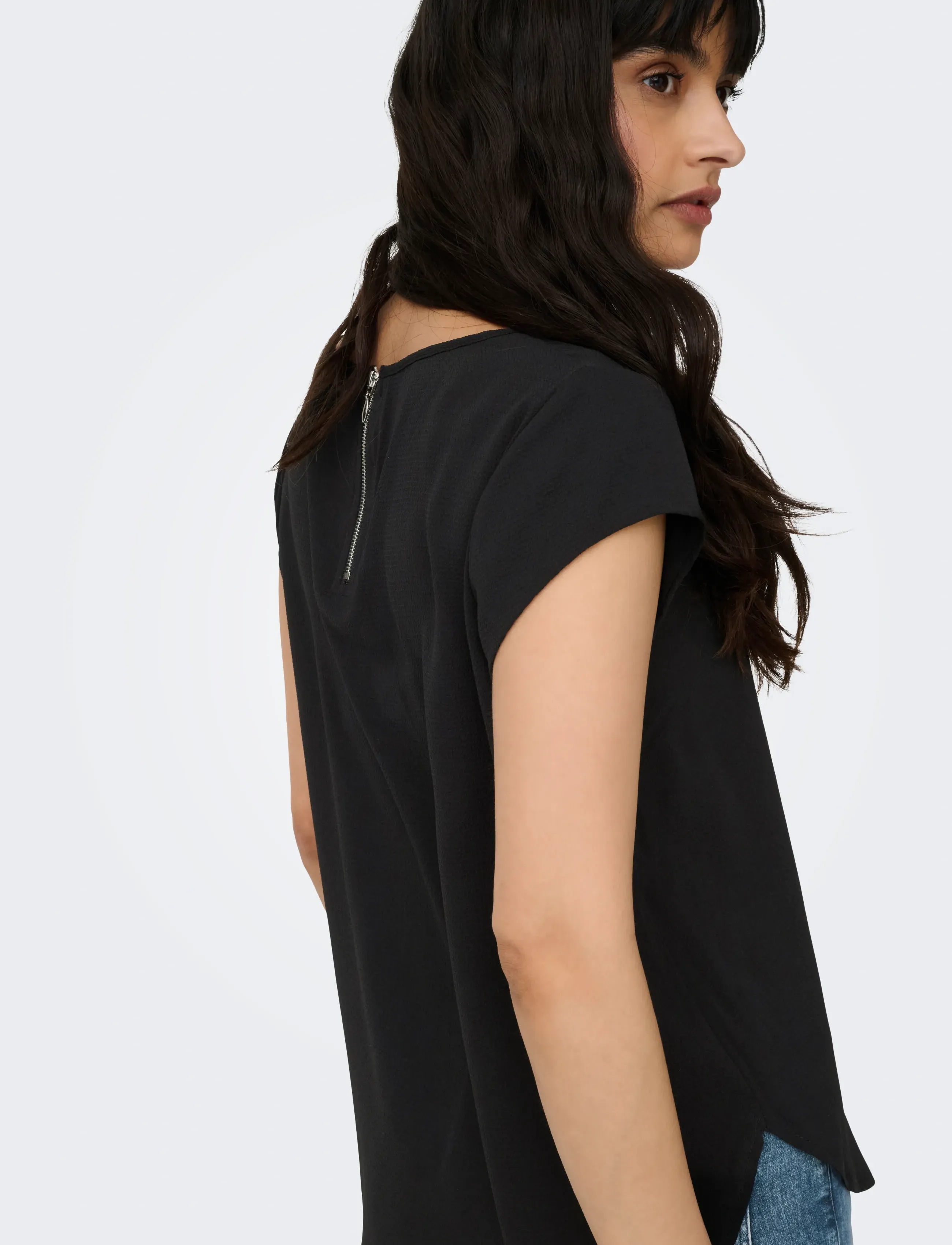 ONLY - ONLVIC S/S SOLID TOP NOOS WVN - short-sleeved blouses - black - 5