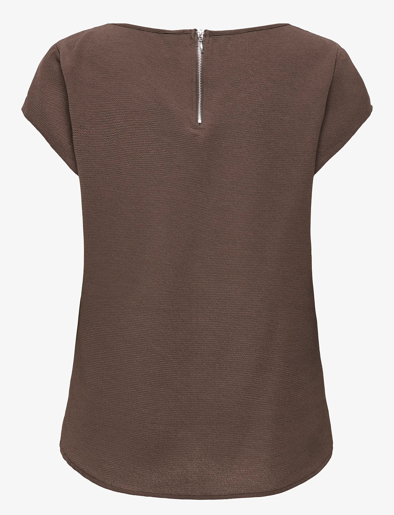 ONLY - ONLVIC S/S SOLID TOP NOOS WVN - kortärmade blusar - chocolate martini - 2