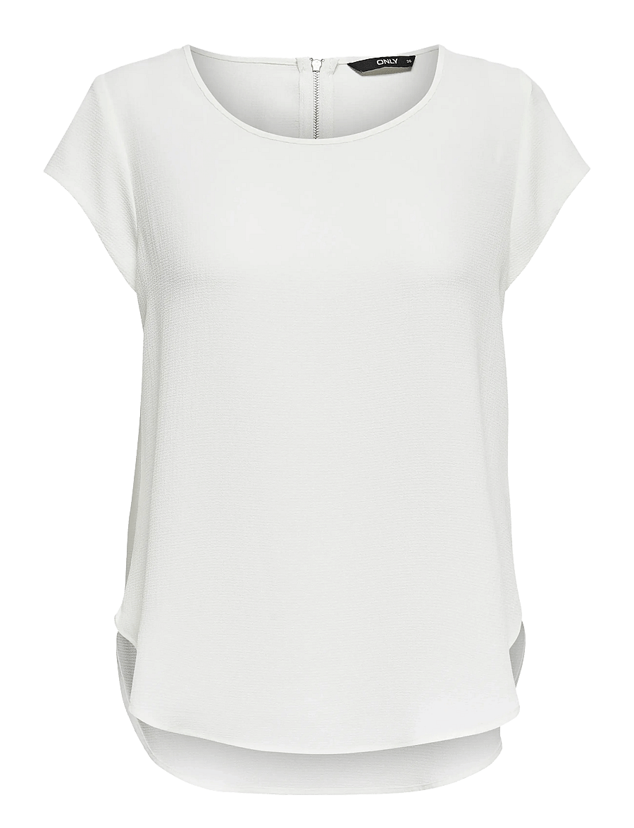 ONLY - ONLVIC S/S SOLID TOP NOOS WVN - kurzärmelige blusen - cloud dancer - 1