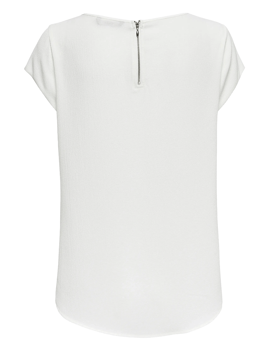 ONLY - ONLVIC S/S SOLID TOP NOOS WVN - kurzärmelige blusen - cloud dancer - 2