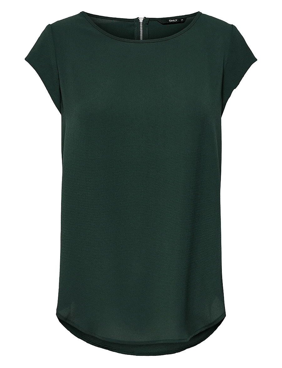 ONLY - ONLVIC S/S SOLID TOP NOOS WVN - kurzärmelige blusen - green gables - 1