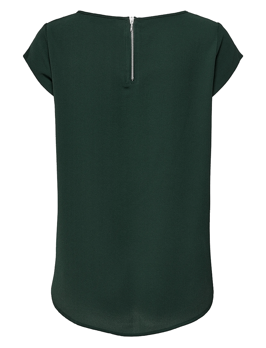 ONLY - ONLVIC S/S SOLID TOP NOOS WVN - kurzärmelige blusen - green gables - 2