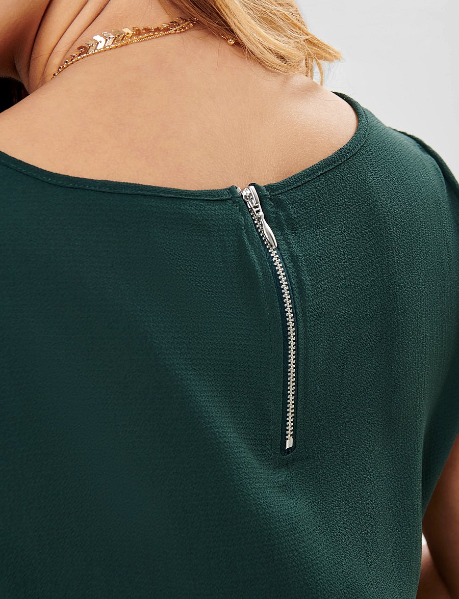 ONLY - ONLVIC S/S SOLID TOP NOOS WVN - kurzärmelige blusen - green gables - 4