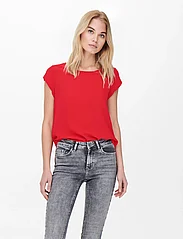ONLY - ONLVIC S/S SOLID TOP NOOS PTM - kortärmade blusar - high risk red - 2