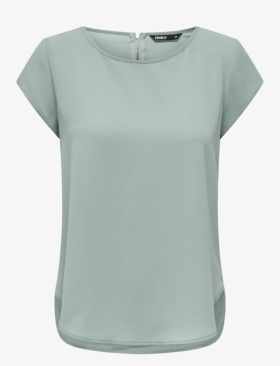 ONLY - ONLVIC S/S SOLID TOP NOOS WVN - kortærmede bluser - jadeite - 1