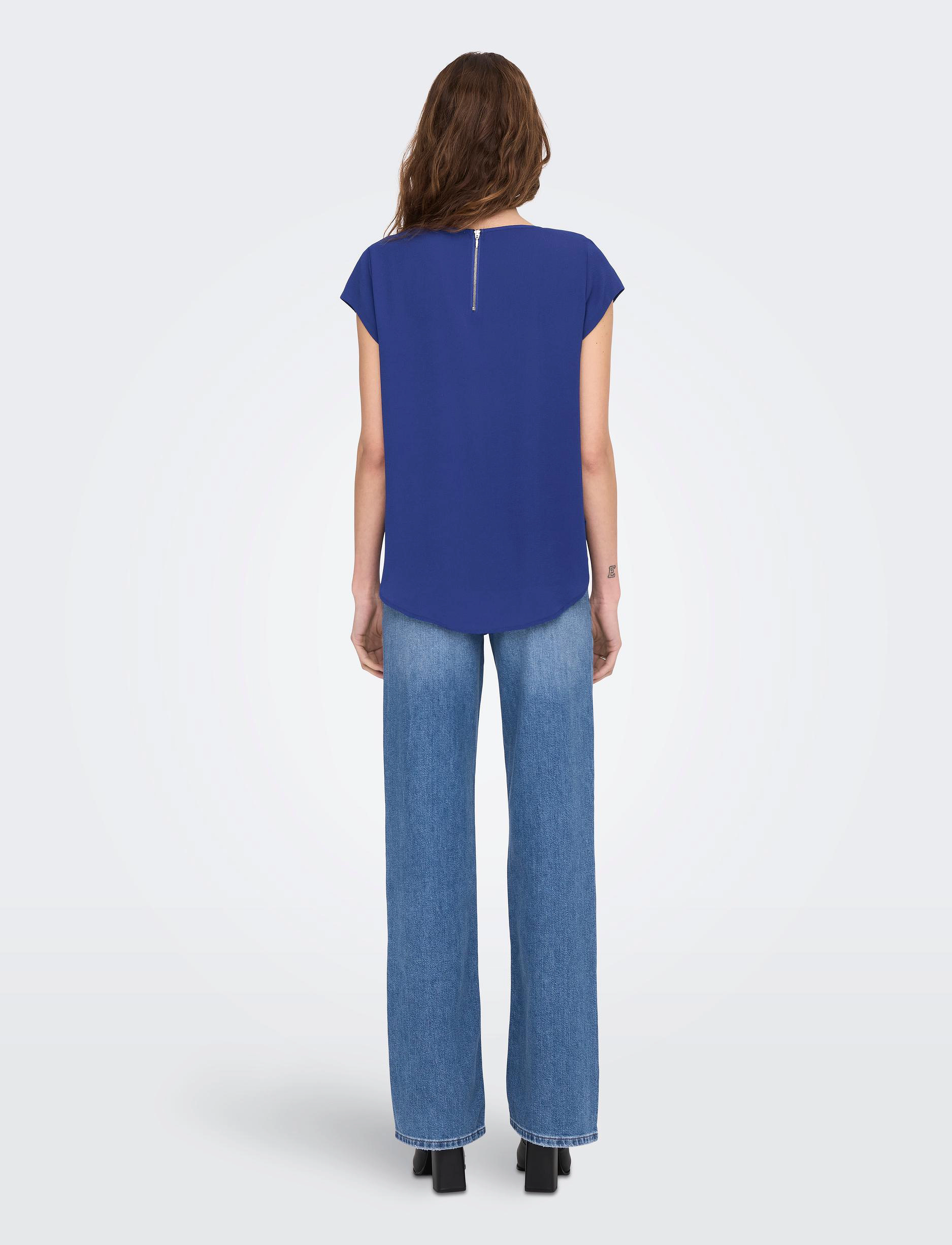 ONLY - ONLVIC S/S SOLID TOP NOOS WVN - lühikeste varrukatega pluusid - surf the web - 3