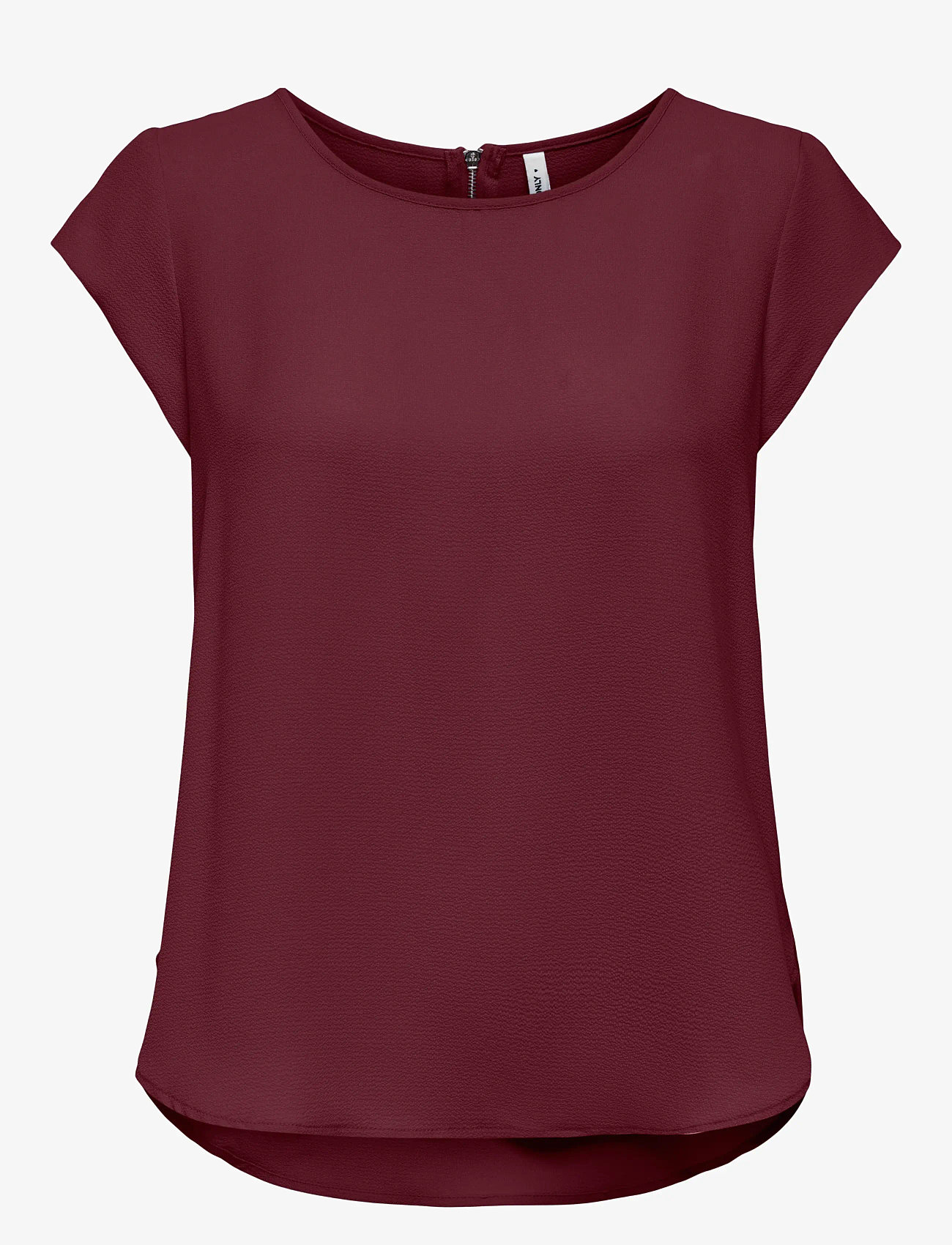 ONLY - ONLVIC S/S SOLID TOP NOOS WVN - kortärmade blusar - tawny port - 0