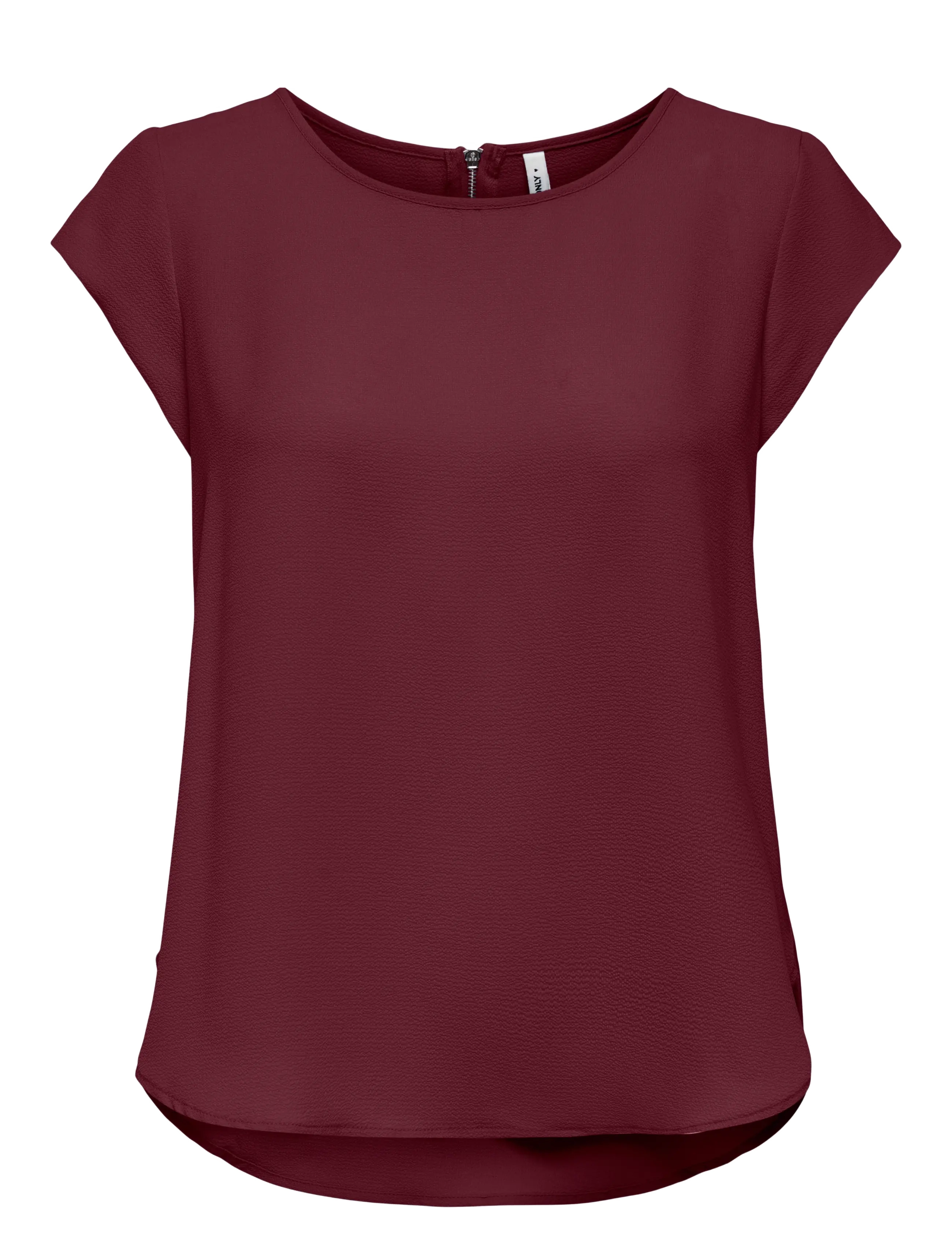 ONLY ONLVIC S/S SOLID TOP NOOS WVN - Pluusid ja särgid - TAWNY PORT / burgundy