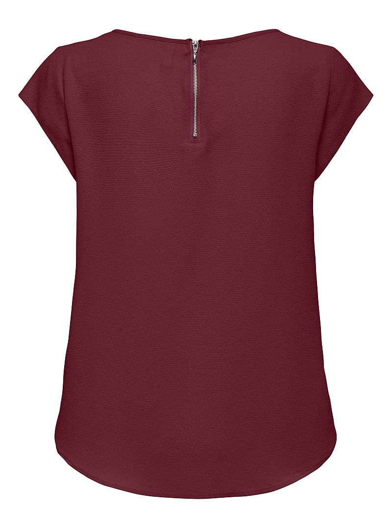 ONLY - ONLVIC S/S SOLID TOP NOOS WVN - kortärmade blusar - tawny port - 1