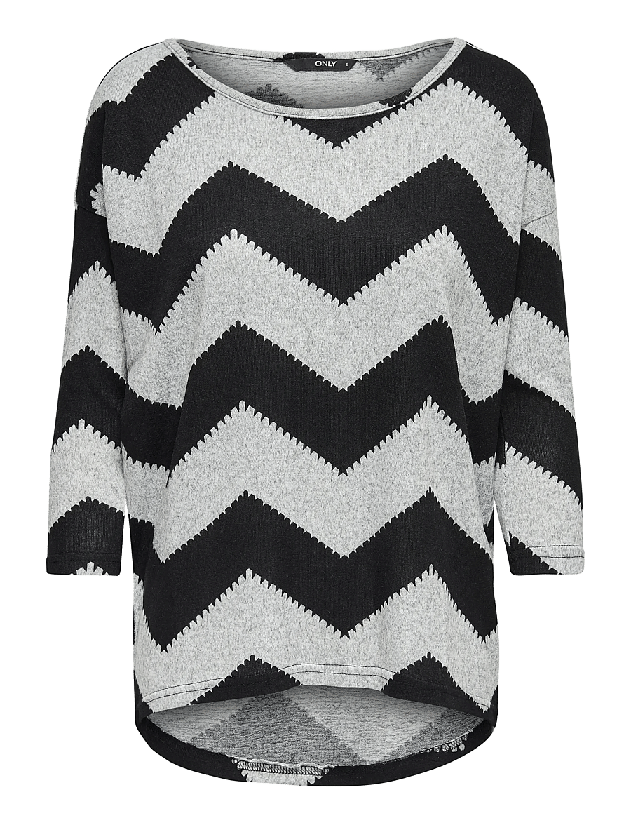 ONLY - ONLELCOS 4/5 AOP TOP JRS NOOS - pikkade varrukatega topid - light grey melange - 1