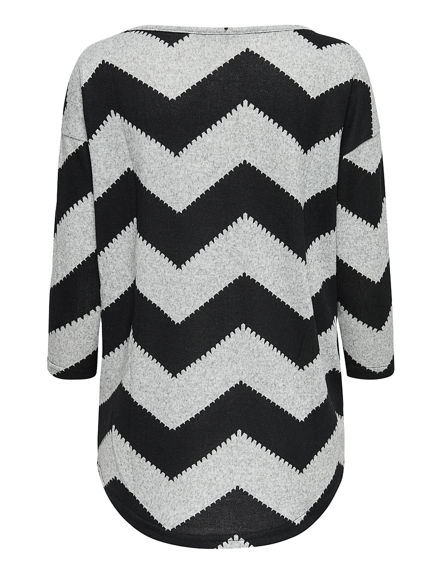 ONLY - ONLELCOS 4/5 AOP TOP JRS NOOS - pikkade varrukatega topid - light grey melange - 2