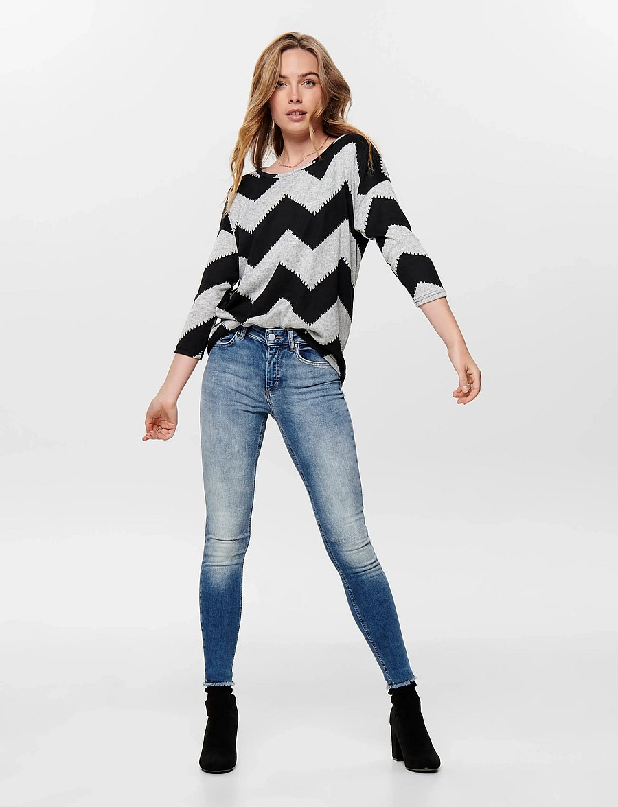 ONLY - ONLELCOS 4/5 AOP TOP JRS NOOS - pikkade varrukatega topid - light grey melange - 4